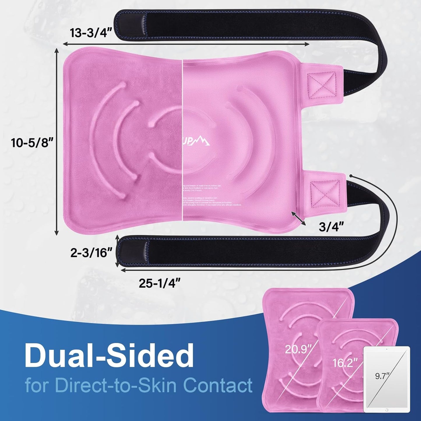 APEXUP Ice Pack for Knee Pain Relief, Large Reusable Wrap After Surgery, Flexible Gel Cold Pack for Injuries, Pain Relief for Back, Shoulder, Elbow, Ankle and Leg (Pink, L, 2PK)