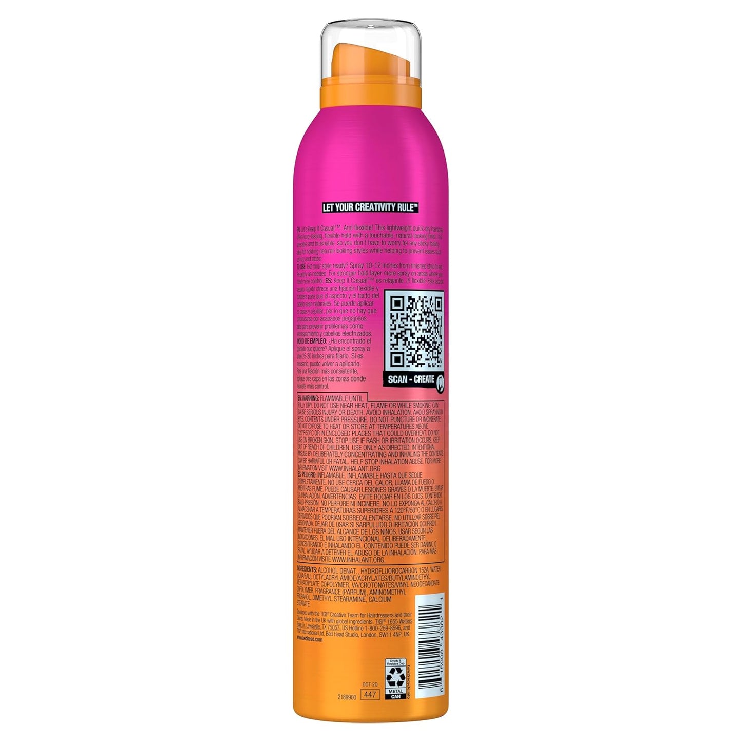 TIGI Bed Head Frizz Control Flexible Hold Hairspray for Long Lasting and Flexible Hold, Keep It Casual Brushable Hair Spray, 9.1 Oz