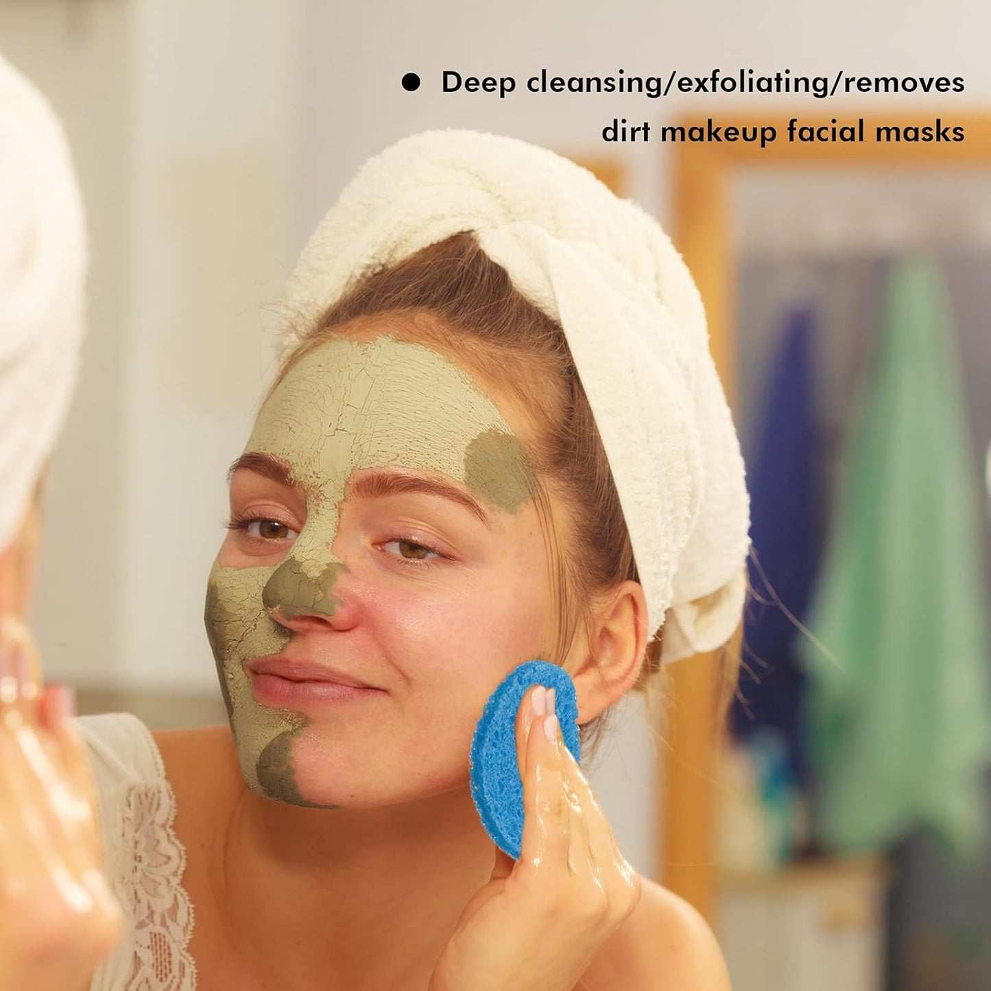 50 Pcs Compressed Facial Sponges Facial Makeup Natural Cosmetic Spa Sponges for Women Cleansing, Exfoliating Mask, Makeup Removal, Dead Skin, and Dirt, Travel Essentials(Multi-Color)