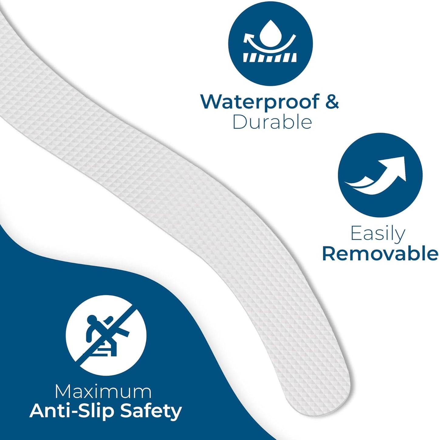 Homergy Anti Slip Shower Stickers 24 PCS, Invisible Non-Slip Shower Strips for Adults, Premium Adhesive Bath Tub Stickers