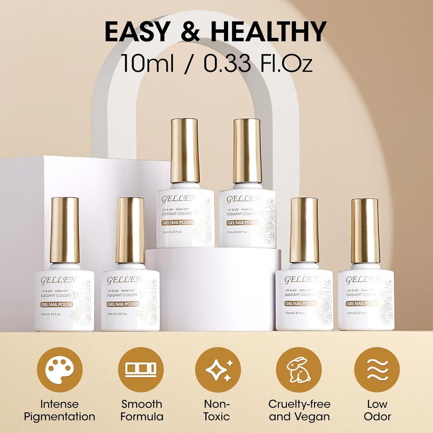 GELLEN Red Hot Pink Gel Nail Polish Set 6 Colors Burgundy Bright Neon Red Pink Gel Polish No Wipe Soak Off Glossy UV Gel for Nail Manicure DIY Art Salon Home