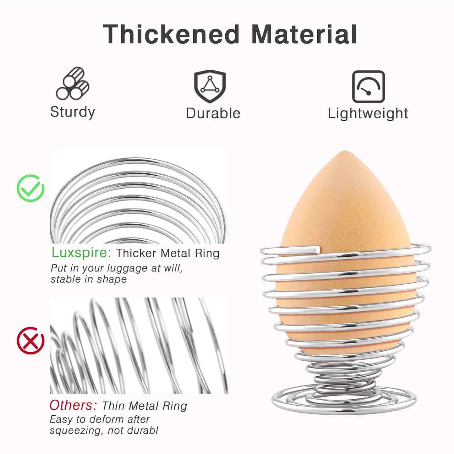 Luxspire Beauty Sponge Blender Holder, Sponge Makeup Blender Holder, Makeup Powder Puff Sponge Holder Beauty Tool Dryer Drying Rack Egg Powder Puff Display Stand - Silver