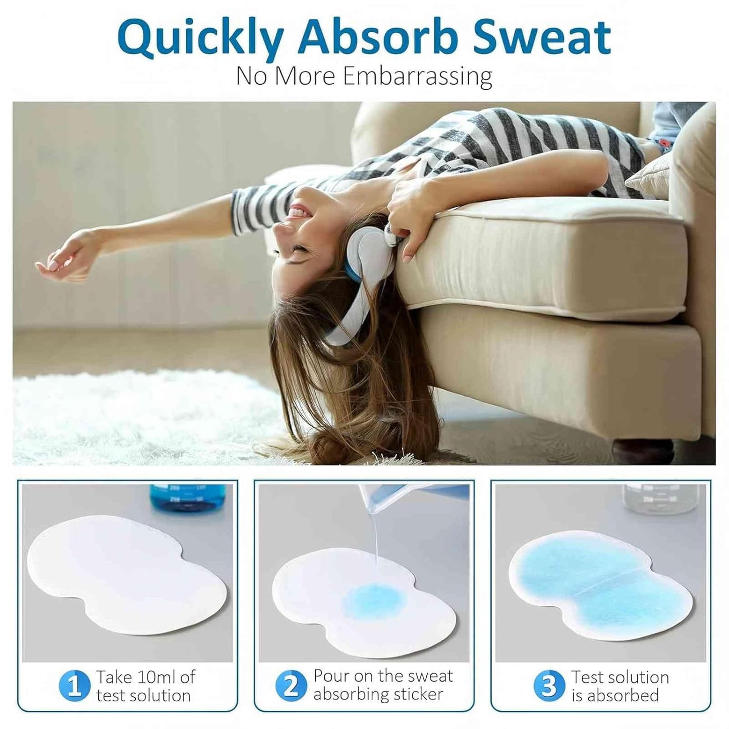 Underarm Sweat Pads for Women [100 Pcs], UOIRMI Armpit Pads for Sweating Women, Disposable Underarm Sweat Pads, Armpit Sweat Pads for A Whole Day Protection | Ideals for Workouts and Special