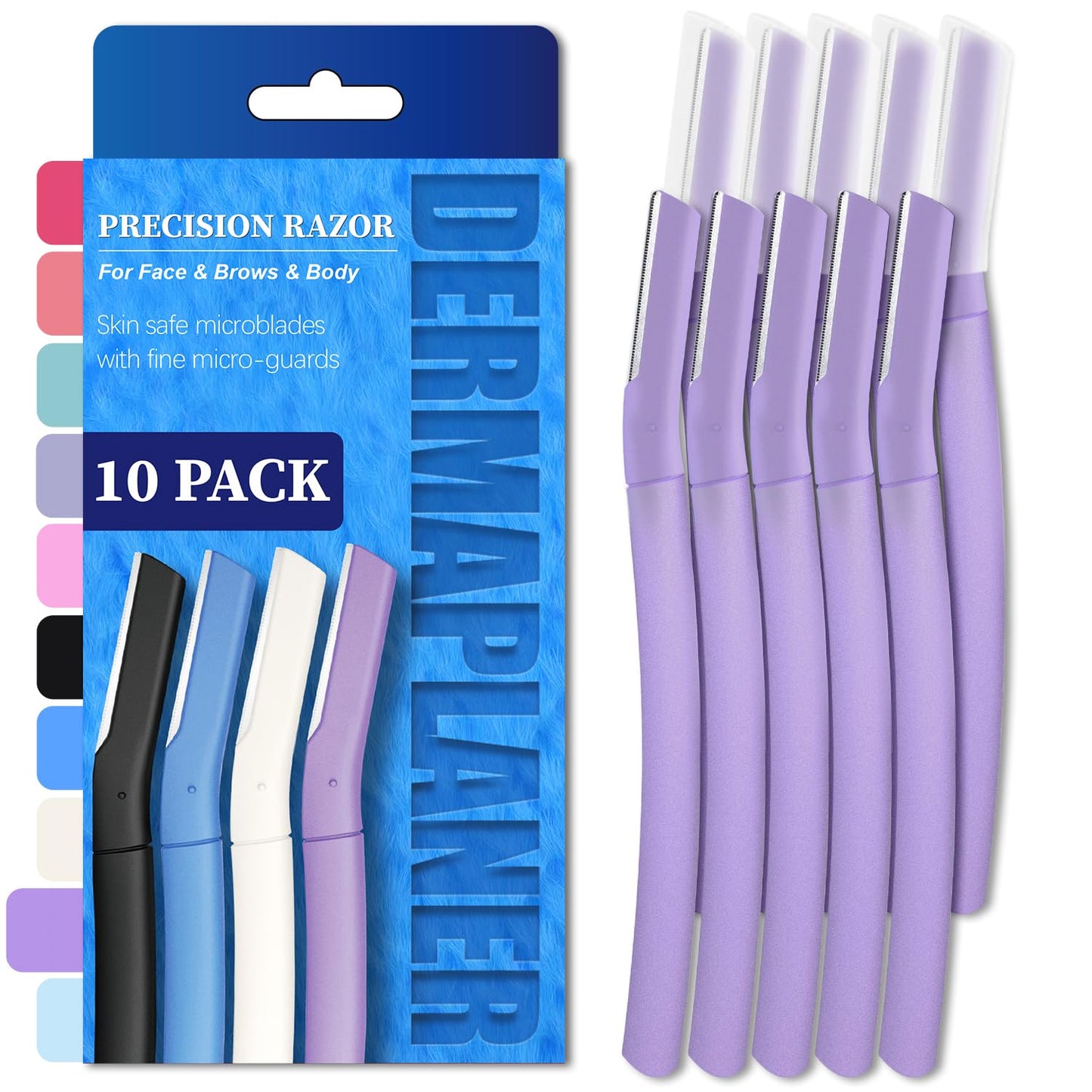 Precision Dermaplane Razor, Face Razors for Women and Men, Eyebrow Razor, Dermaplaning Tool, Peach Fuzz Remover, Skin-friendly Microblades with Protective Cap