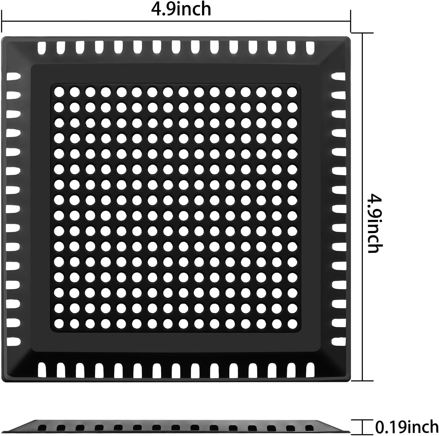 Hair Catcher/Drain Strainer/Shower Drain Cover for Bathroom Floor Drain, Stainless Steel and Silicone (4inch, Matte Black)