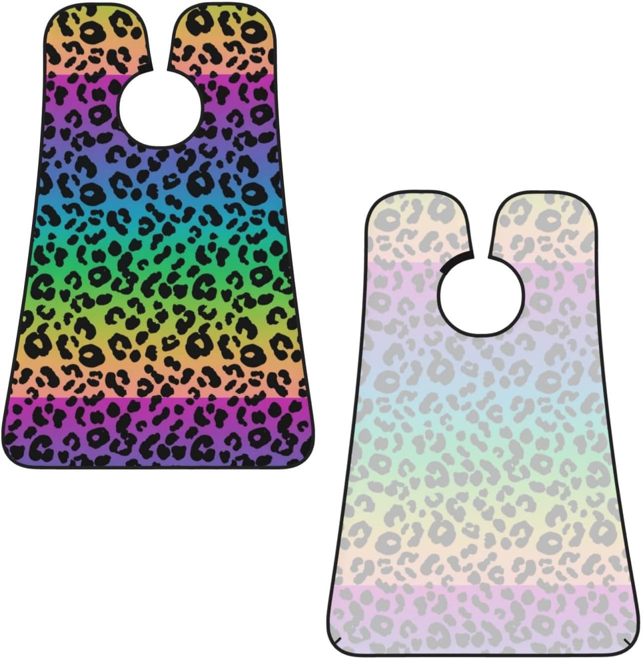 Waterproof Grooming Apron, Non-Stick Beard Bib with Suction Cups, for Colorful Cheetah Leopard Animal Print Rainbow