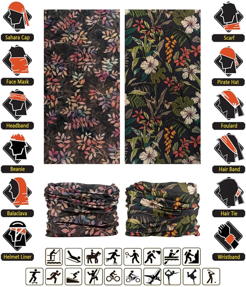 Headband Neck Gaiter Head Wrap Headwear Face Mask Magic Scarf Bandana for Men and Women