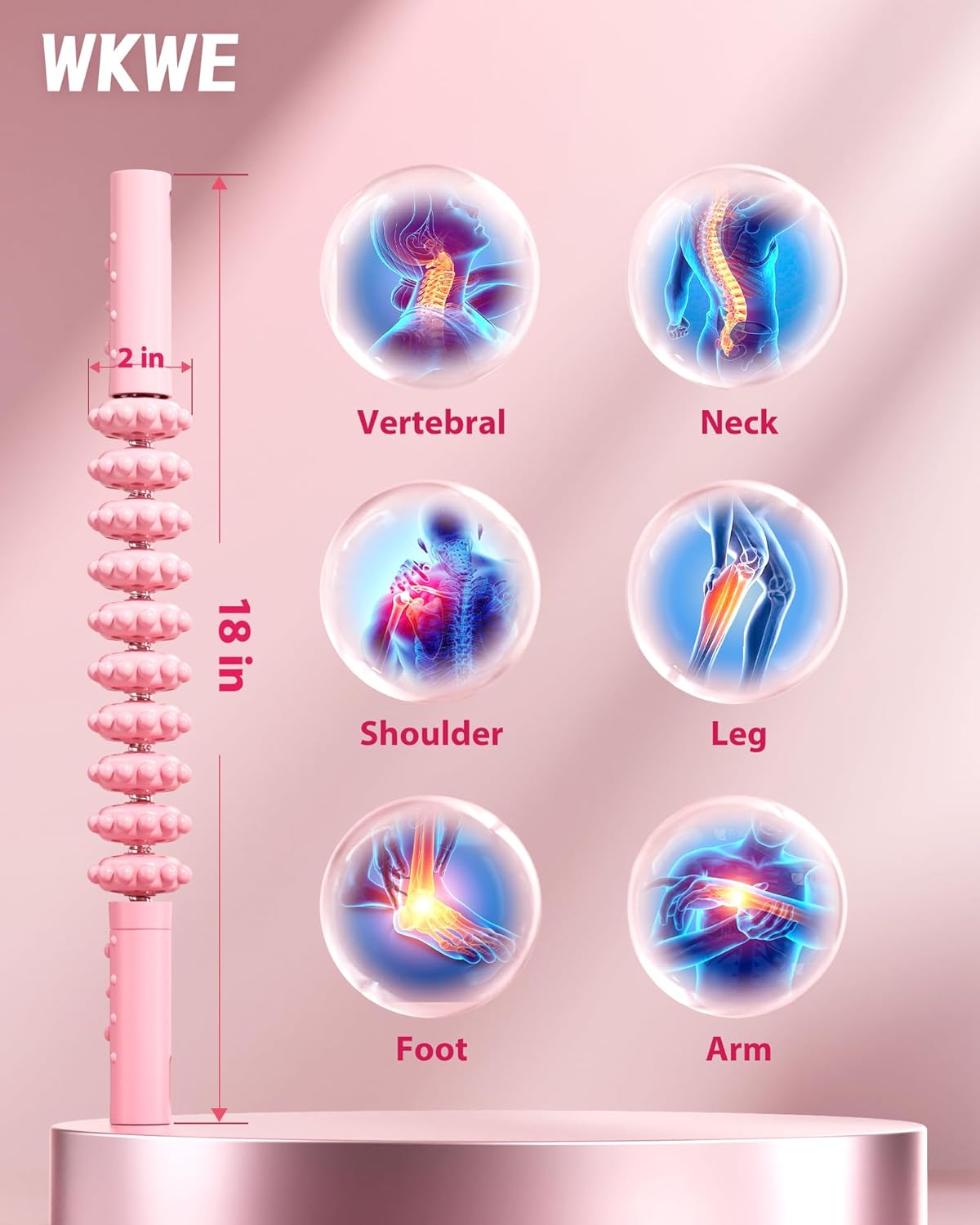 Muscle Roller Stick with Trigger Points - Bendable Body Massage Stick to Help Legs, Back, Neck Recovery, Relief Muscle Soreness, Cramping and Tightness