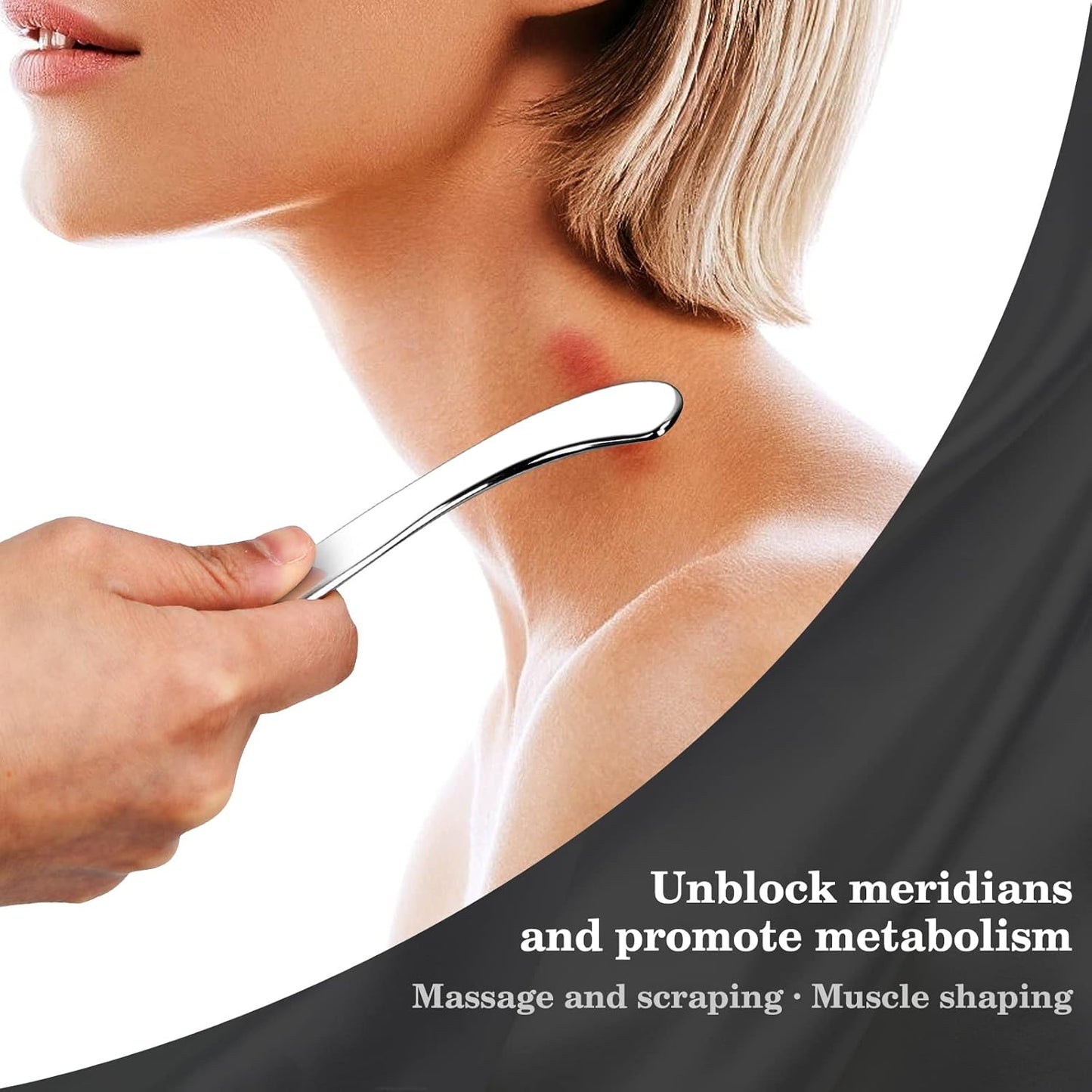 Guasha Massage Tool, Grade Stainless Steel Scraping Tool for Soft Tissue Upgrade Physical Therapy Stuff,Used for Back, Legs, Arms,Neck,Shoulder, Gua sha Tool