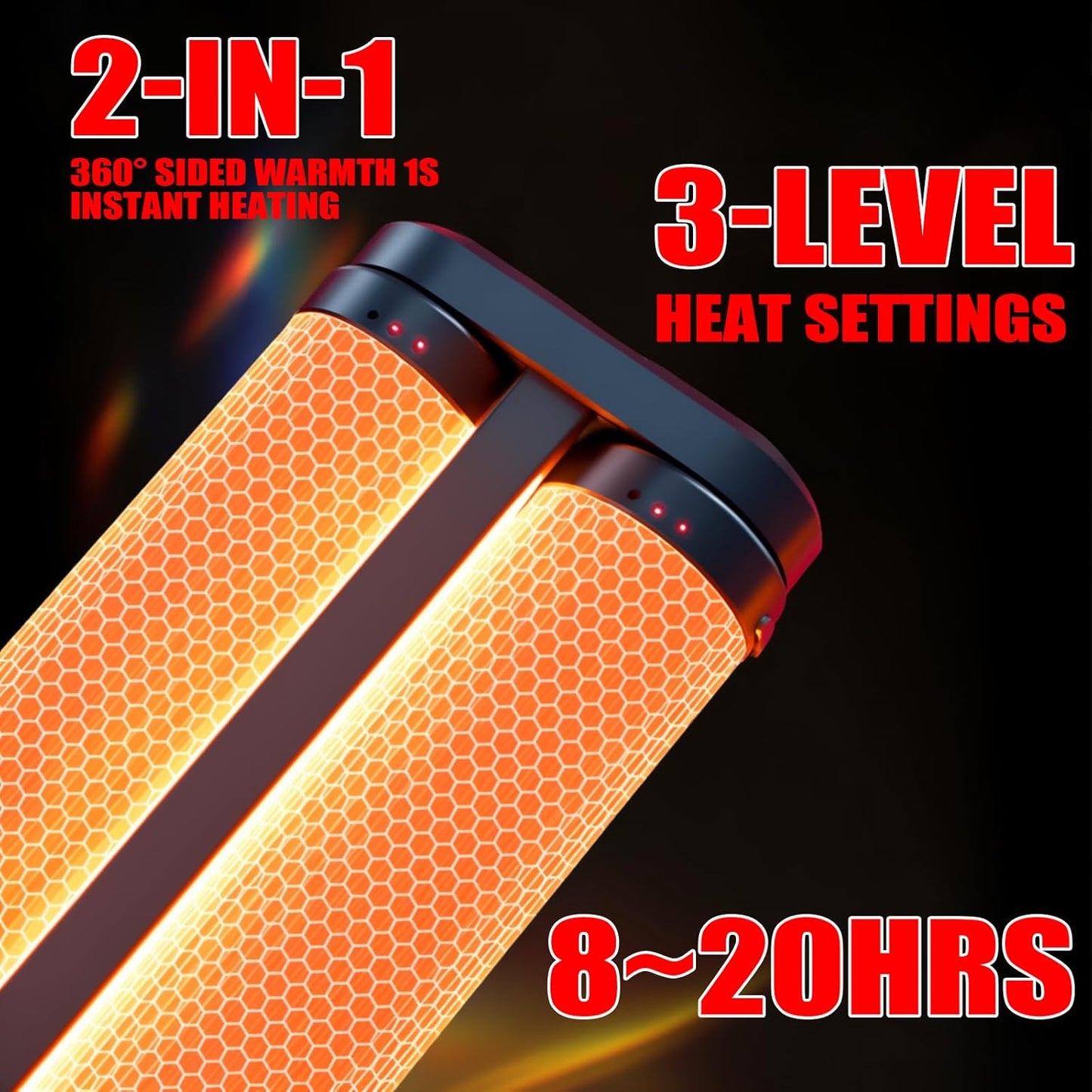 Hand Warmers Rechargeable 2 Pack, Electric Hand Warmers Reusable, UL Certified, 3-Settings, 12Hrs, Handheld Fidget Toy for Adults, Hunting Essentials, Christmas Birthday Gifts for Her Women Man