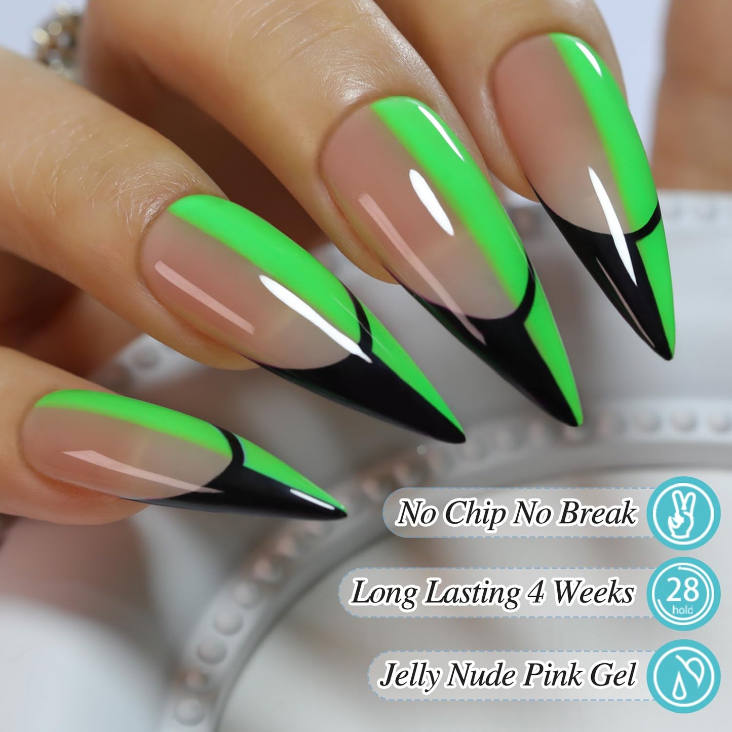 Double Rhythm Gel Nail Polish Set of 6 Colors Baby Light Pastel Milky Nail Polish Starter Kit Art DIY Salon Home (Neon Pink Blue Green Yellow Purple Orange,Kit 7)