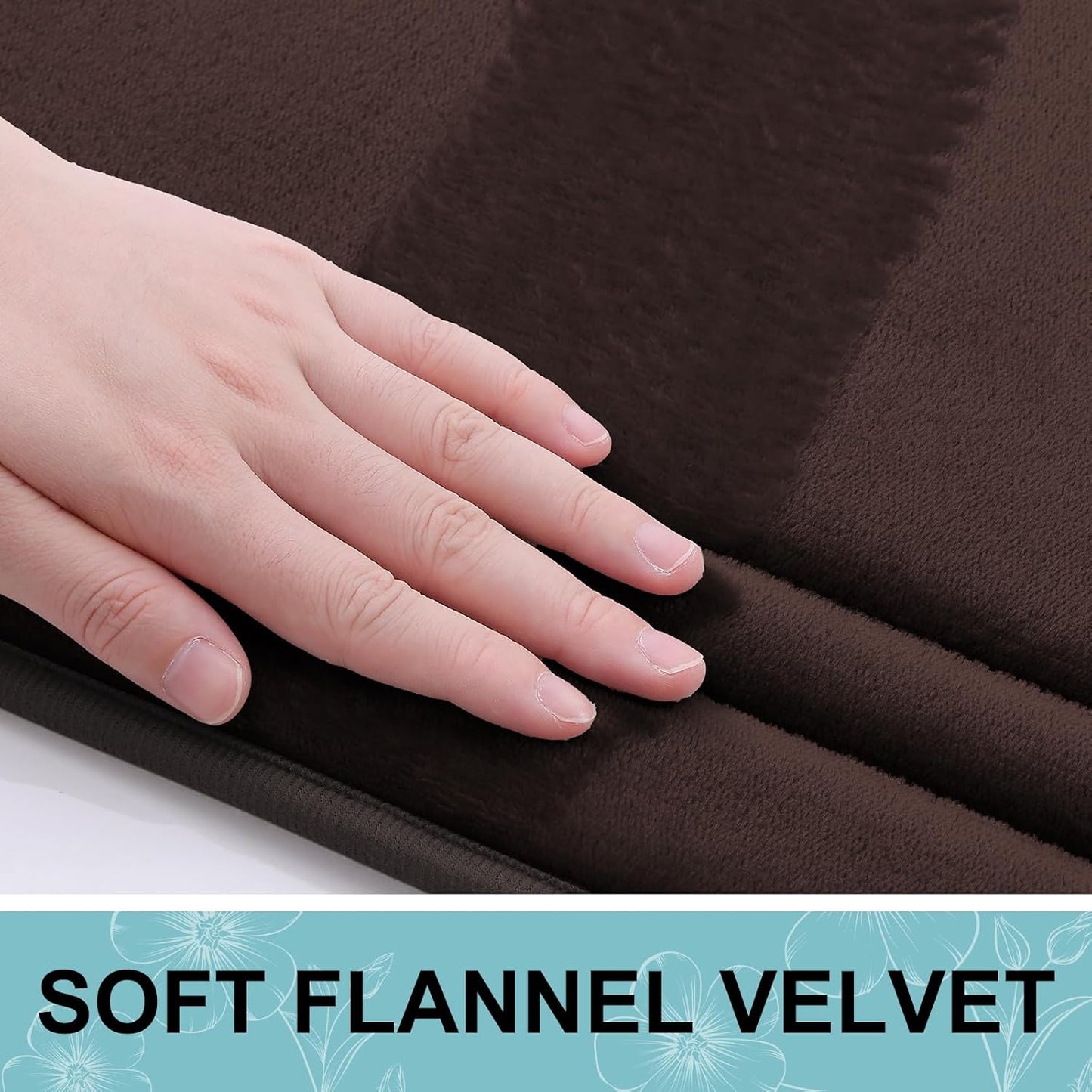 Grandaily Memory Foam Bath Mat Rug 59x34, Ultra Soft, Non-Slip and Absorbent Bathroom Rugs, Machine Wash Dry, Comfortable Bath Carpet for Bathroom Floor, Tub and Shower, Brown