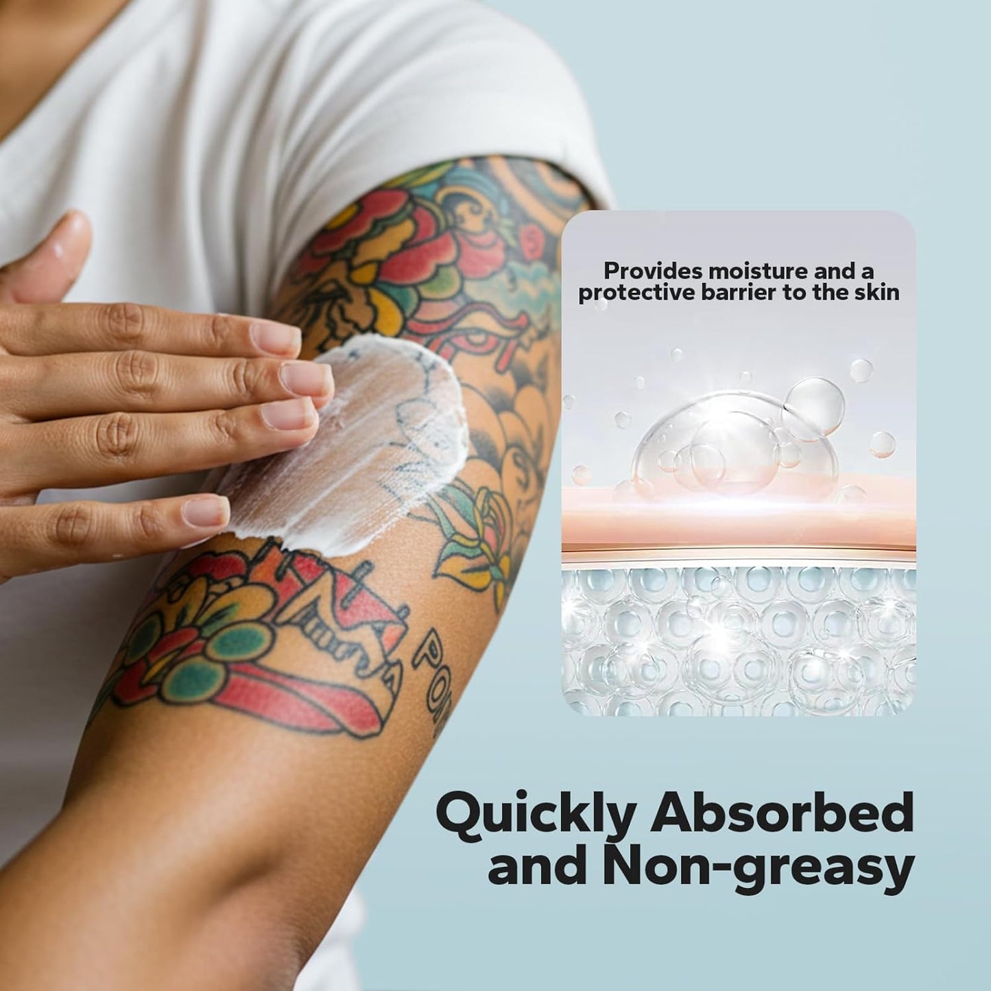 Tattoo Aftercare (4.23 oz), Tattoo Balm, Natural Shea Butter Formula Tattoo Lotion, Nourishing Properties and Color Support for New and Existing Tattoos, Tattoo Care Cream for Daily Use