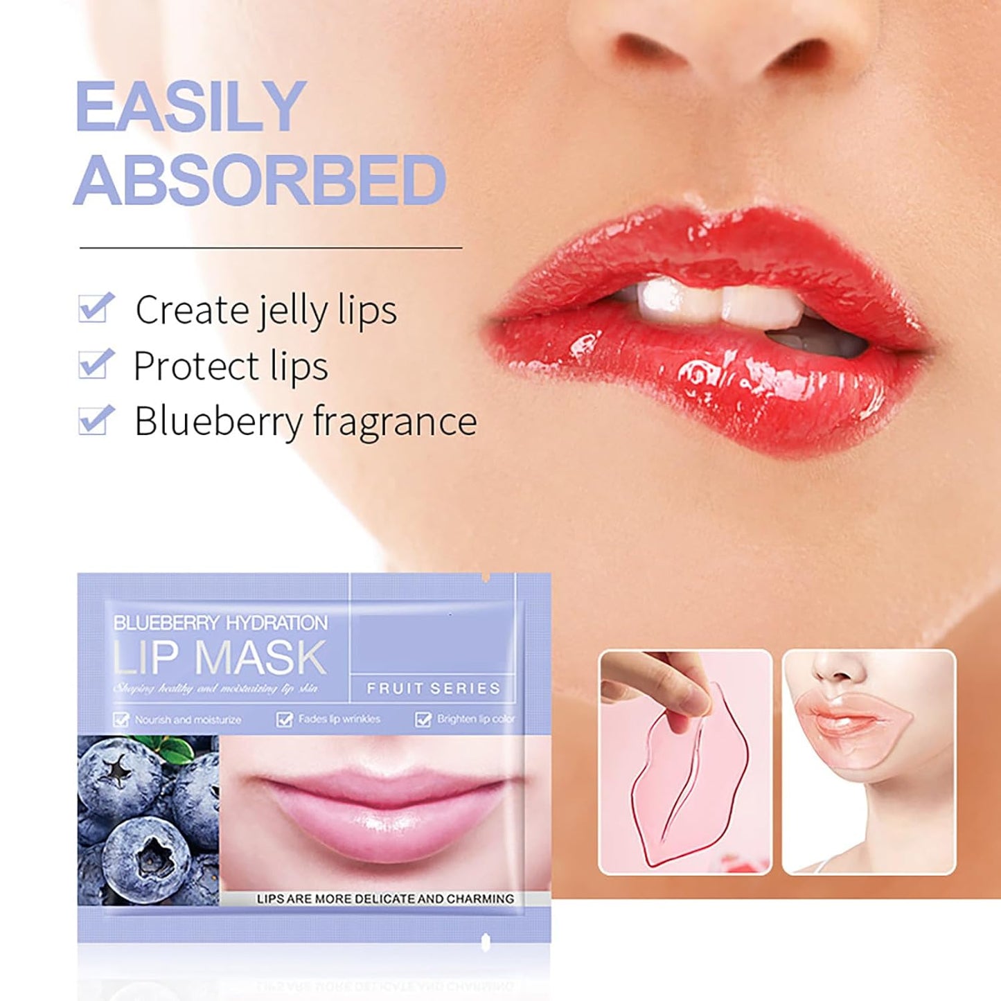 30 PCS Moisturizing Lip Mask .Crystal Lip Care Gel Pads Mask Bulk for Moisturizing,Patches Let Skin Smoothing,Exquisite,Remove Dead Skin,Moisture Essence& Anti-Wrinkle,Sleepover Party Supplies