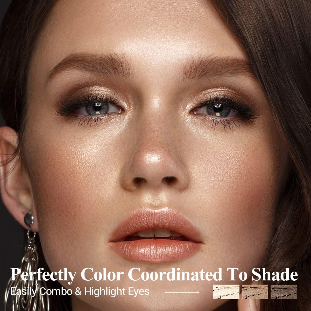 Neutral Eyeshadow Stick Makeup 6PCS Set, Brown Nude Metallic Shimmer Matte Cream Eye Shadow Palette Eyeliner Brightener Pencil Crayon, Halloween Makeup - BROWN CANYON