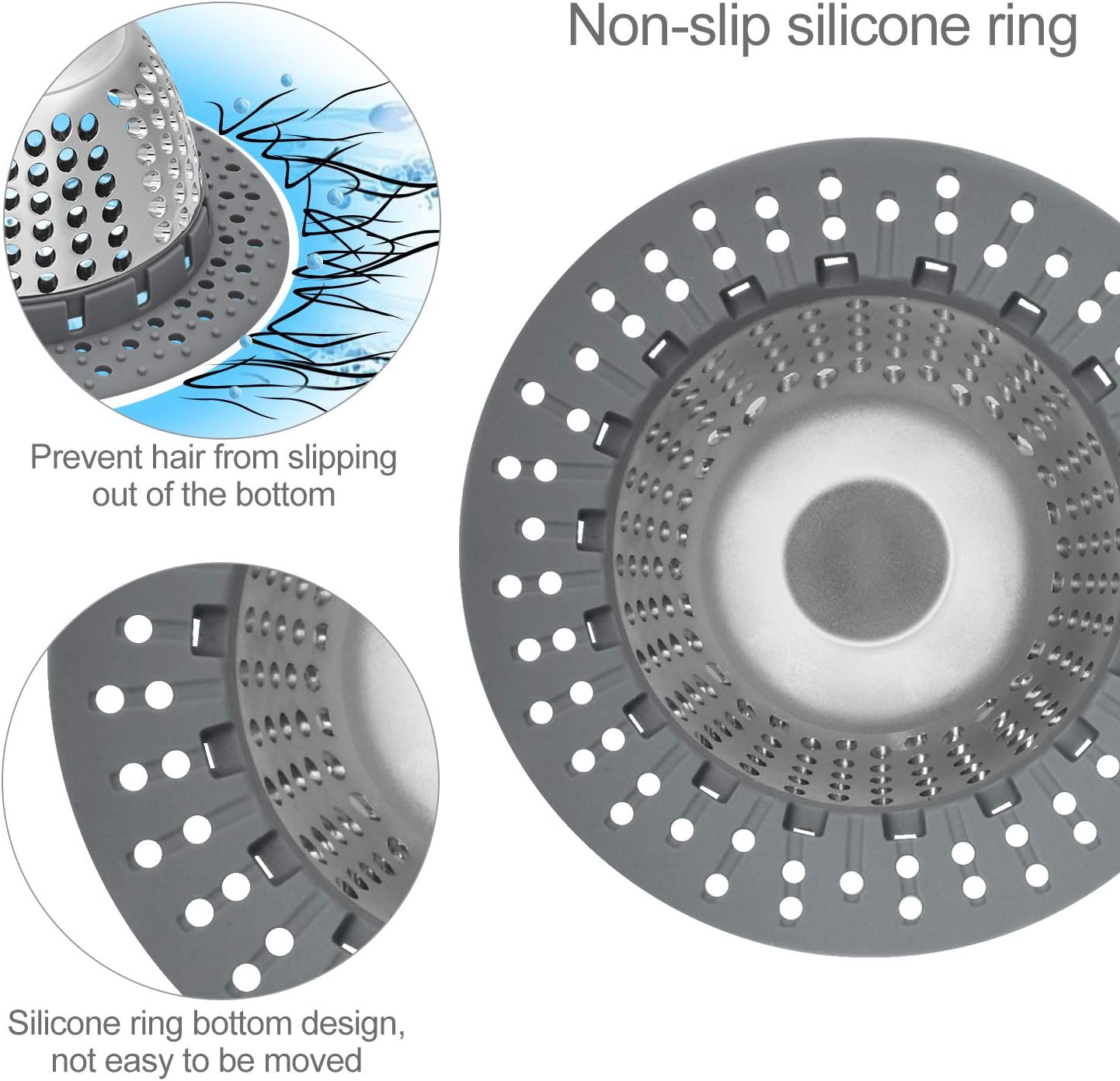 LEKEYE Drain Hair Catcher/Bathtub Drain Cover/Drain Protector for Pop-Up & Regular Drains(Patented Product)
