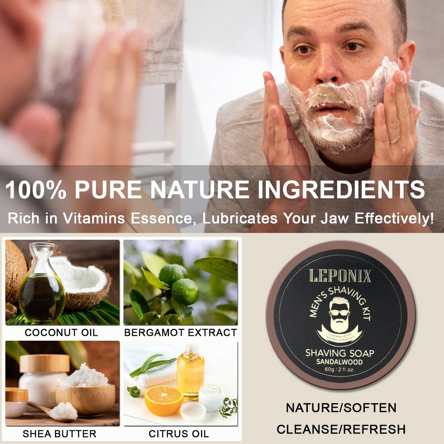 Shaving Kit for Men, Include Shaving Soap, Brush, Cream & Bowl – Premium Aftershave Gift Set for Him, Husband, Boyfriend – Ideal Stocking Stuffers & Grooming Essentials