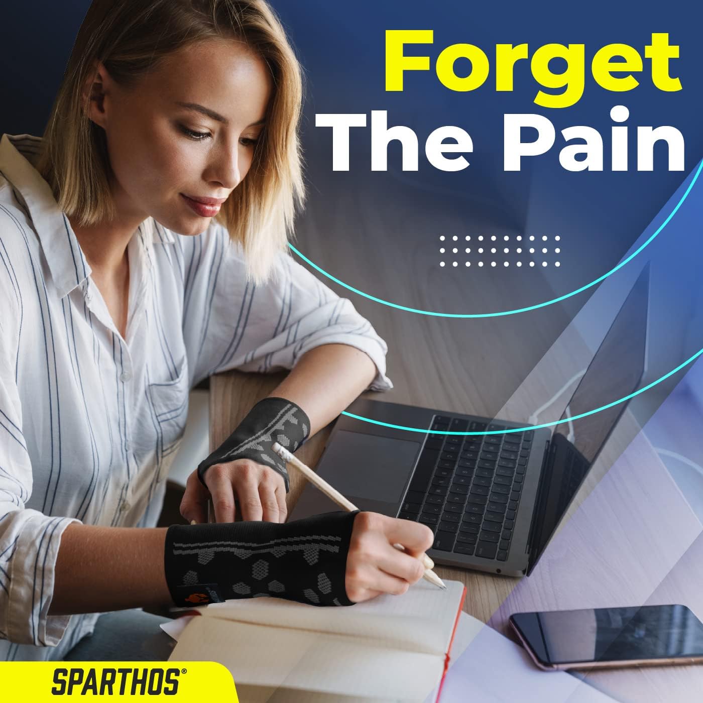 Sparthos Wrist Support Sleeves (Pair) – Medical Compression for Carpal Tunnel and Wrist Pain Relief – Wrist Brace for Men and Women – Made from Innovative Breathable Elastic Blend