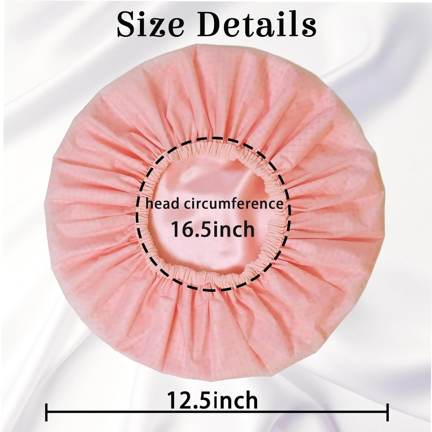 Shower Cap for Women, Shower Caps Reusable Waterproof, Large Plastic Satin Lined Shower Cap for Braids Long Hair