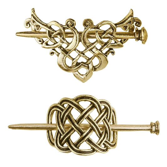 Tinsow Silver Celtic Hair Slides, Creative Minimalist Hair Barrettes and Claws for Women - Hair Accessories (Style C H -New)