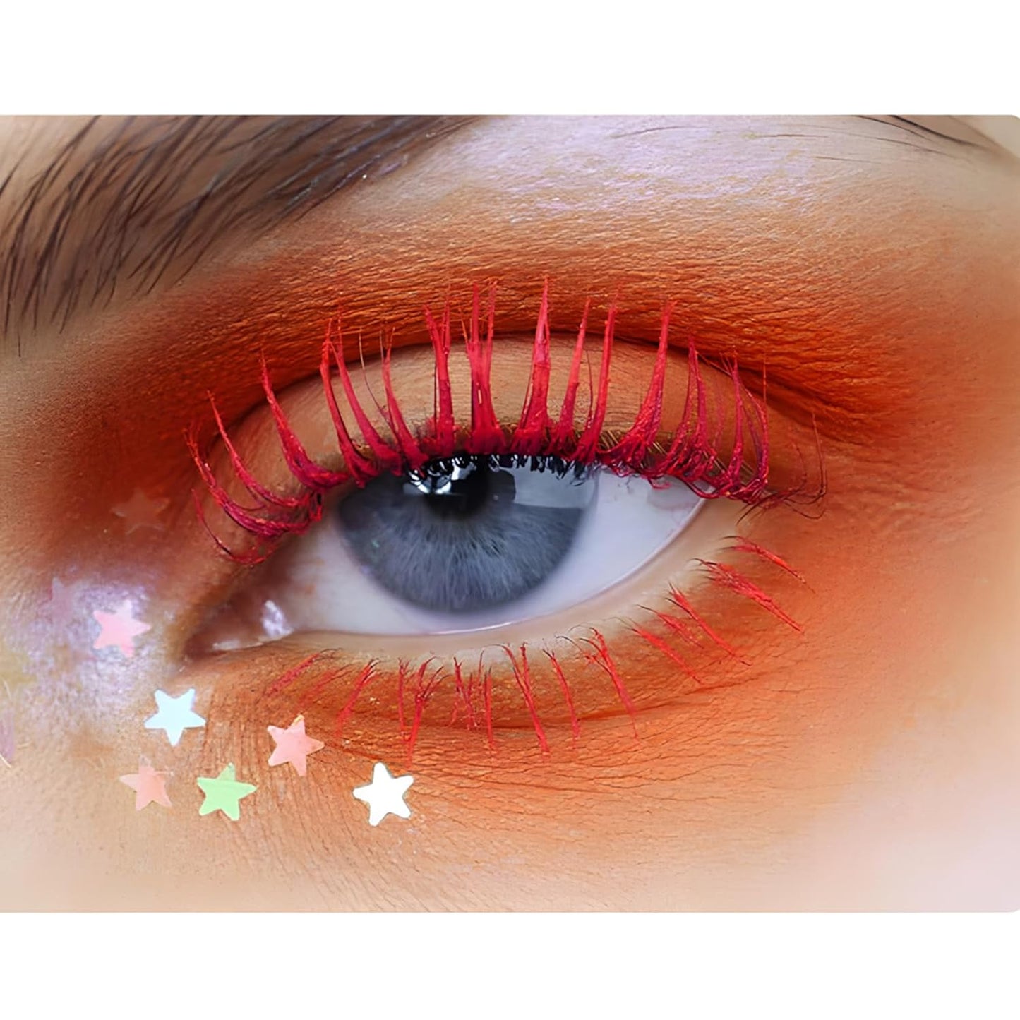 Waterproof Mascara for Eyes White Black Brown Purple Long-lasting colored Mascara Eye Makeup Fast-Dry (Red Coral, 0.17 Fl Oz)