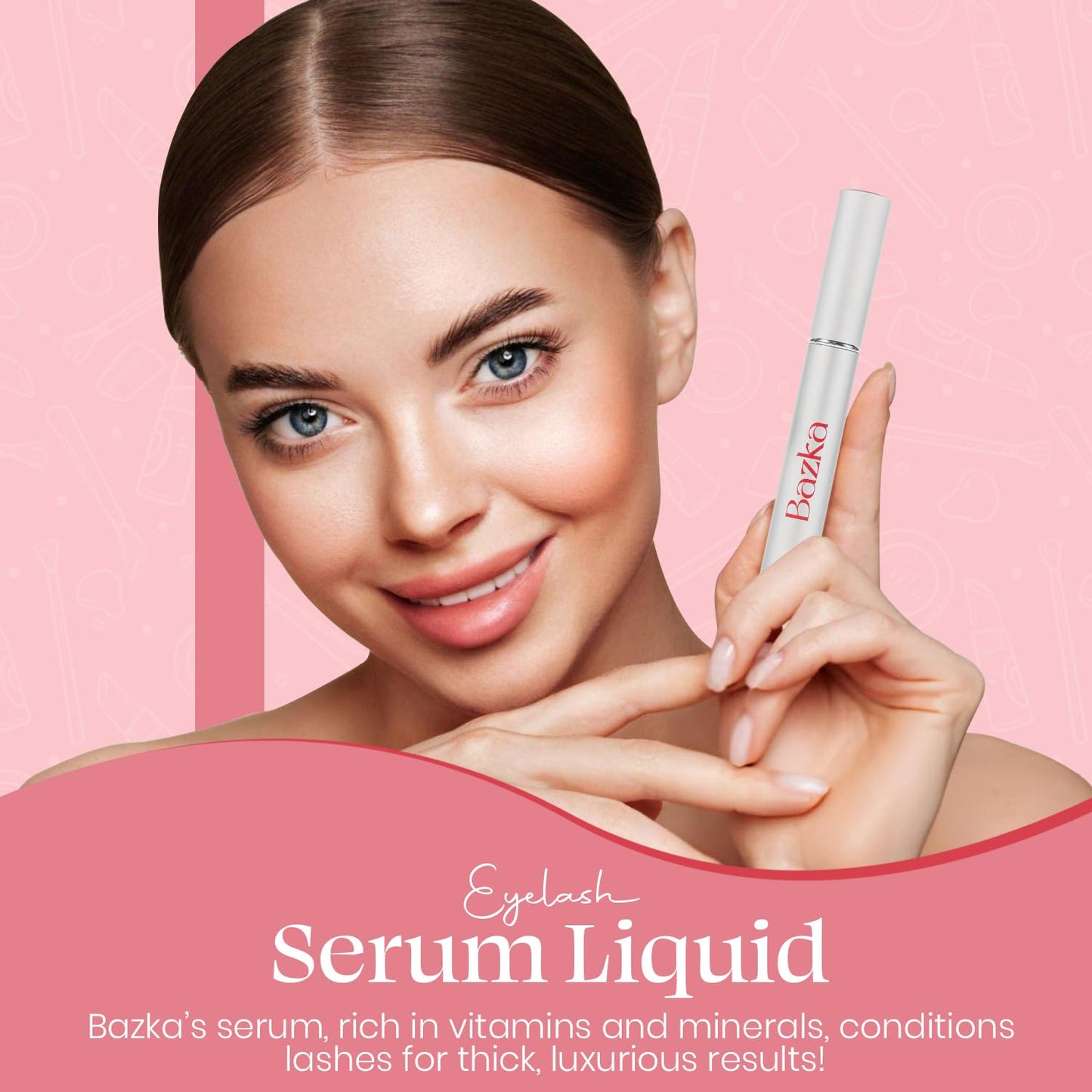 Bazka Eyelash Serum : Enhance Lash Growth & Thickness, Longer & Nourishing Formula for Prevent Moisture Loss, Twice per day (3.5mL)