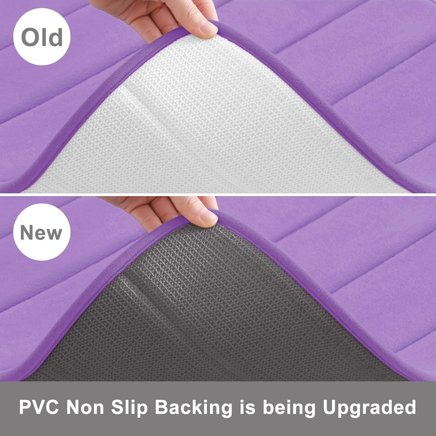 Buganda Memory Foam Bath Mat, 30" x 20", Ultra Soft and Non-Slip Bathroom Rugs, Water Absorbent and Machine Washable Bath Rug for Bathroom, Shower, and Tub, Lavender