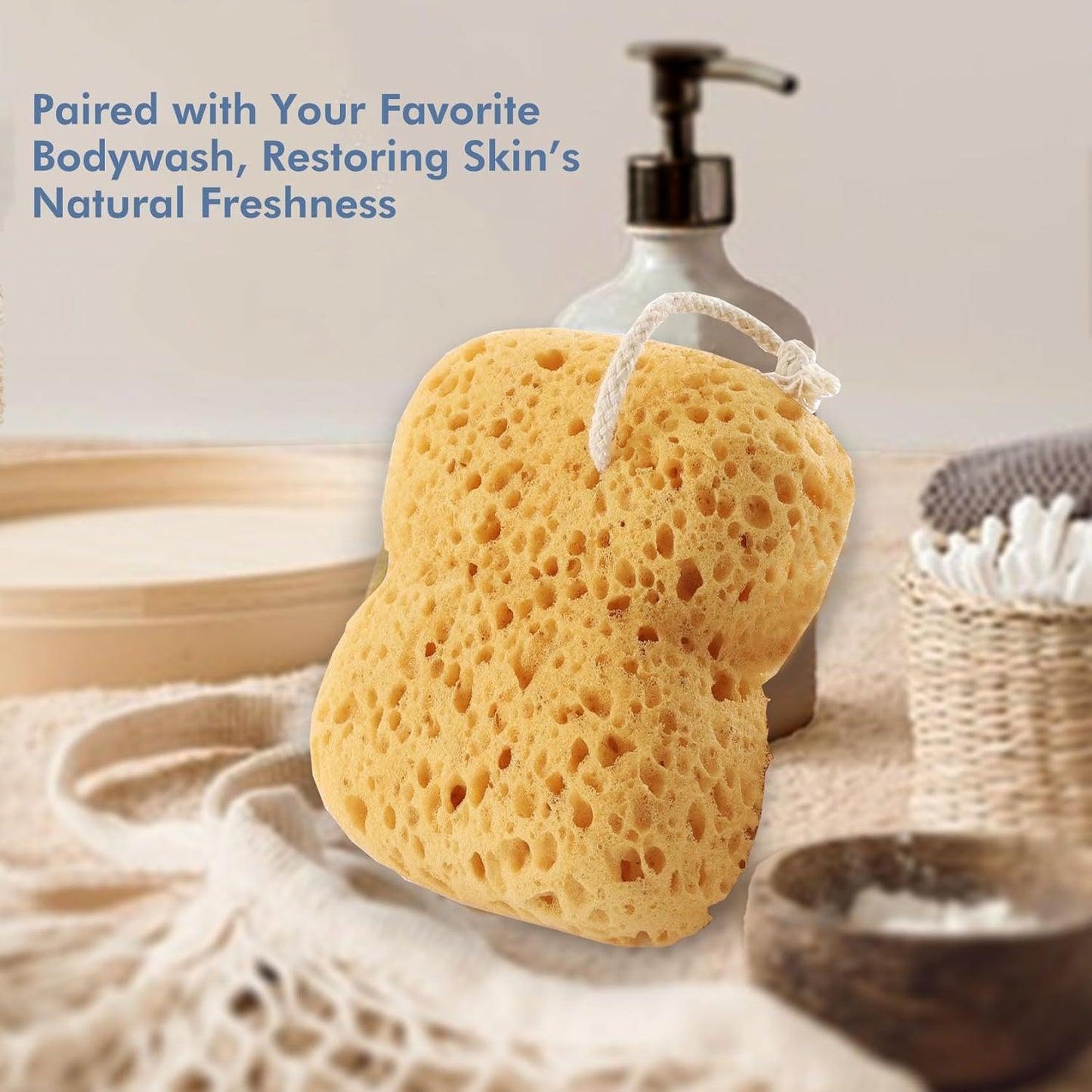 Bathing Sponges, Azymi 4-Pack Shower Sponge for Women Men, Body Wash Sponges with Dense Foam for Gentle & Deep Cleansing, Ultra-Soft for Sensitive Dry Skin