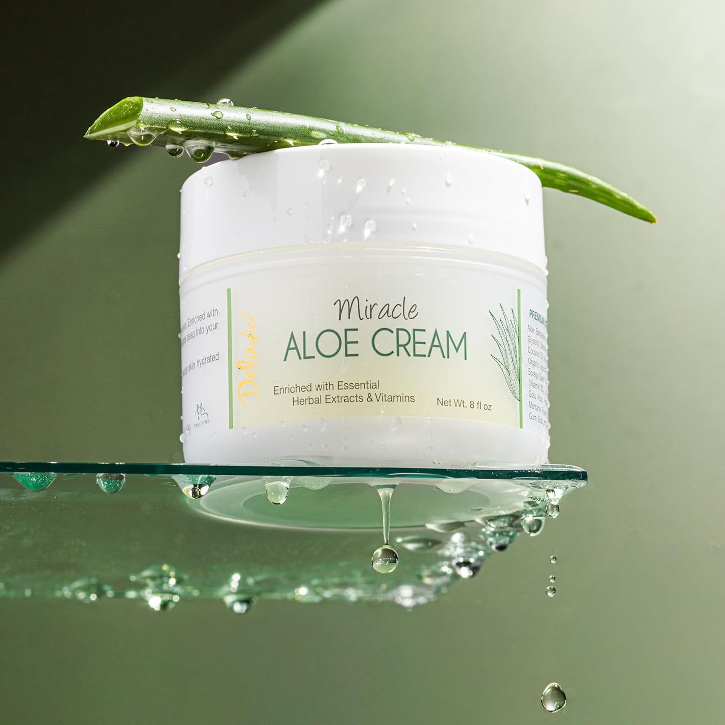 Deluvia Miracle Aloe Cream | Face & Body Moisturizer with Vitamin E & Organic Aloe Vera | Hydrating, Soothing for Dry Skin, Anti-Wrinkle, Acne Scars, Rosacea, Psoriasis, Eczema - 2 Pack