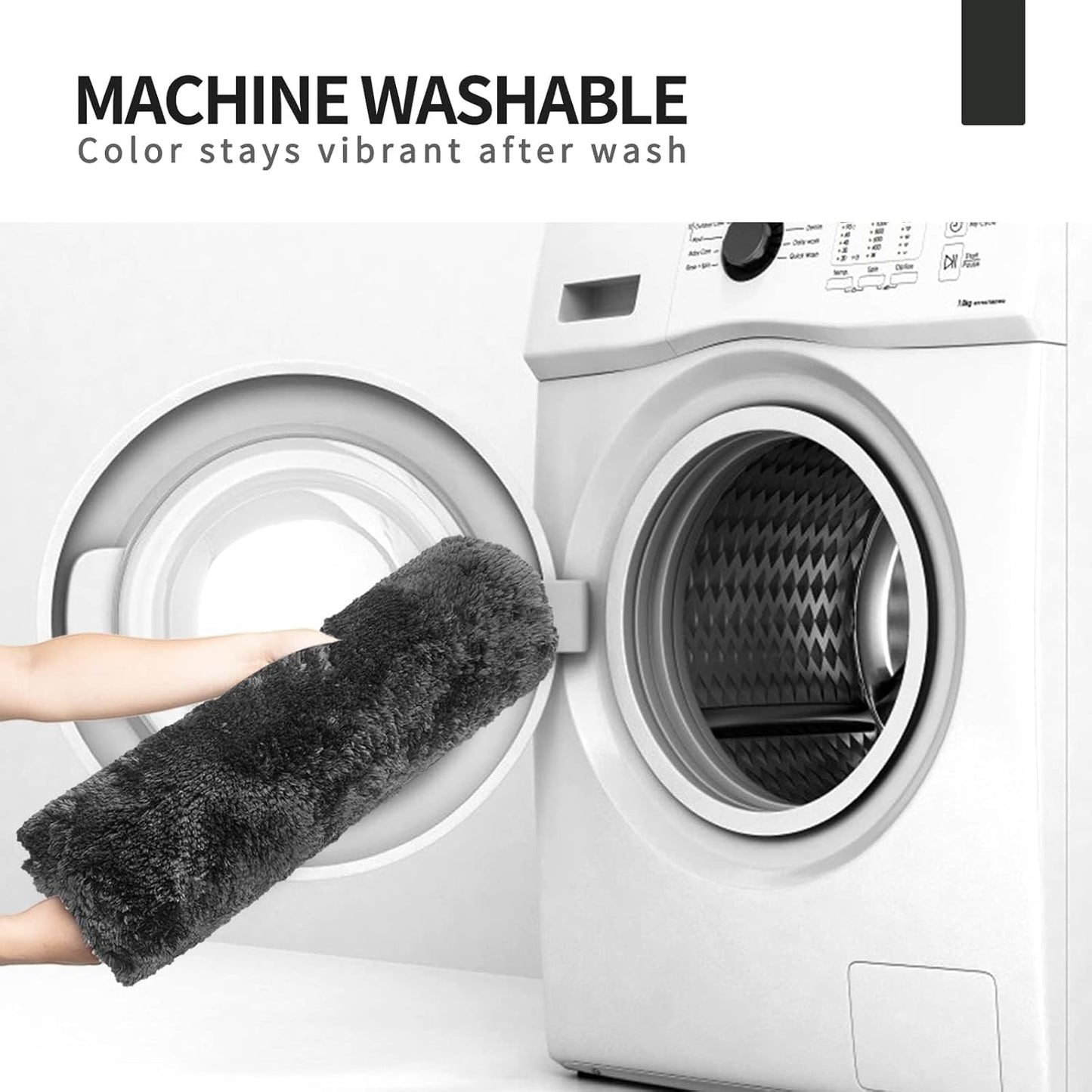 FIFU Bathroom Runner Rug 24" W x 48" L, Bath Mats for Bathroom, Bedroom & Kitchen, Non-Slip Rubber Latex Backing, Comfort & Soft Shower Bathmat & Carpet for Sink, Home & Hallways, Black