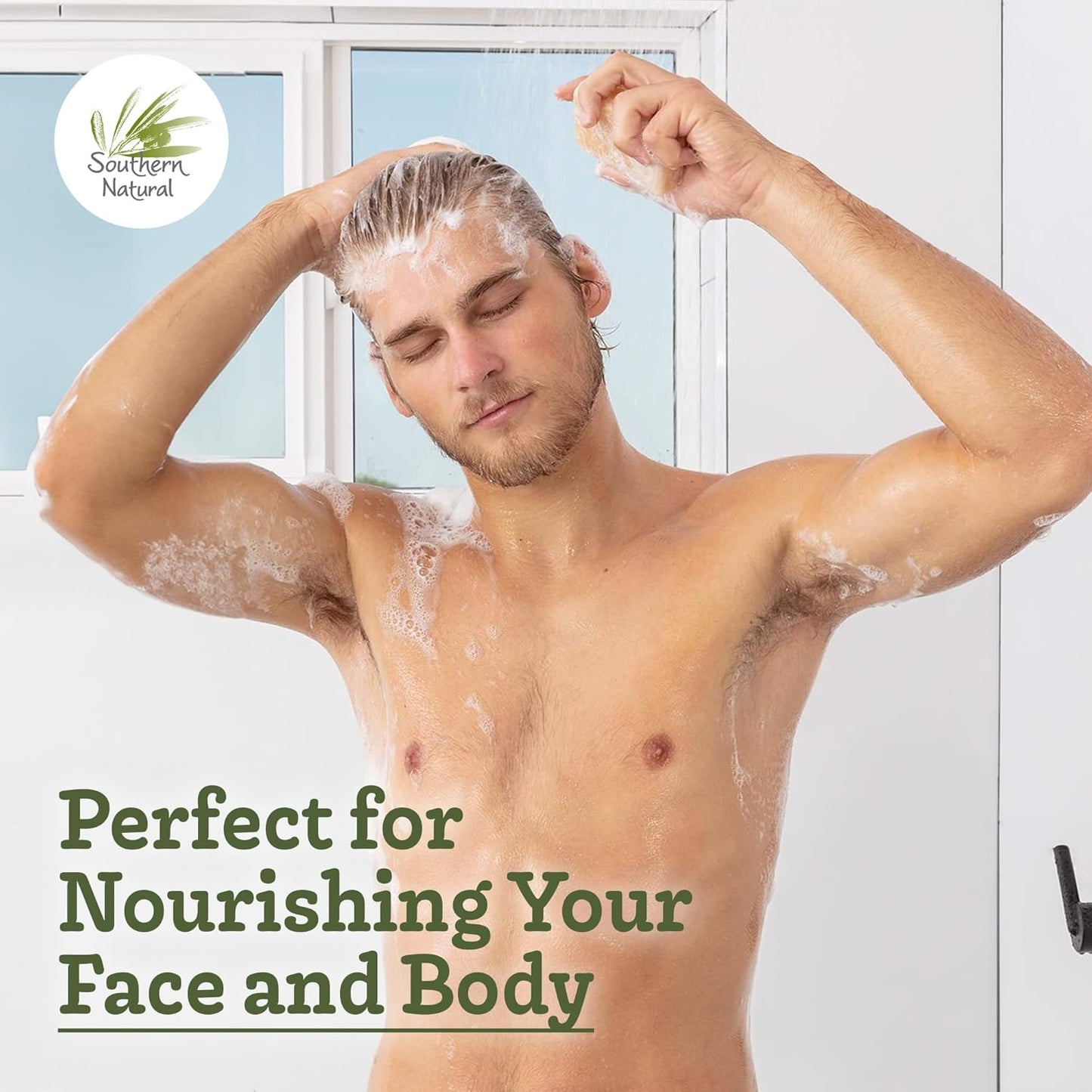 Southern Natural Goat Milk Soap Bar - 3 Pack Rosemary Mint - For Dry Sensitive Skin. Natural, Handmade Soap For Men, Women & Kids. Use On Face & Body