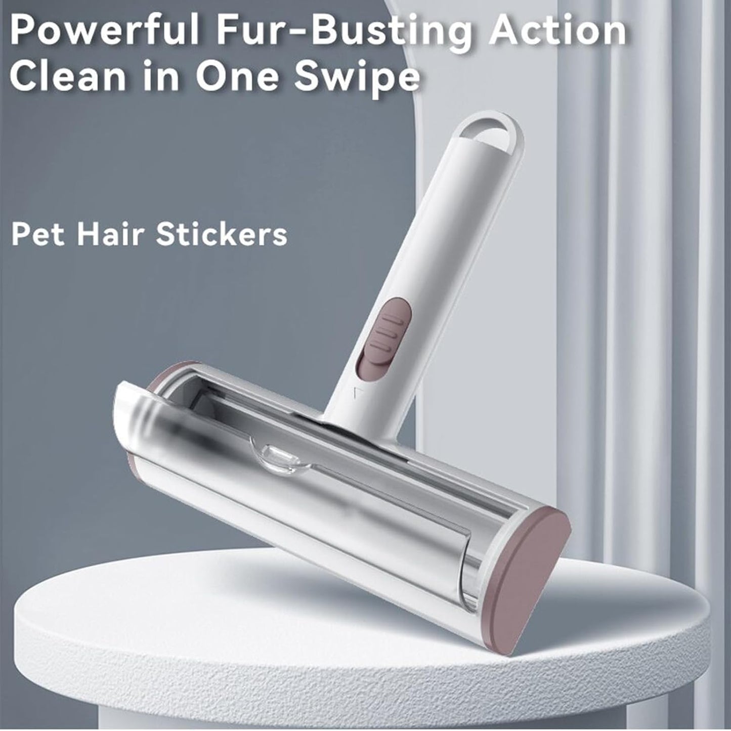 Pet Hair Remover & Lint Roller- Remove Cat/Dog Hair from Car Interiors, Furniture, Couch, Carpet and Bedding - Reusable & Washable Animal Fur Removal Tool for Pet Owners (Brown & White)