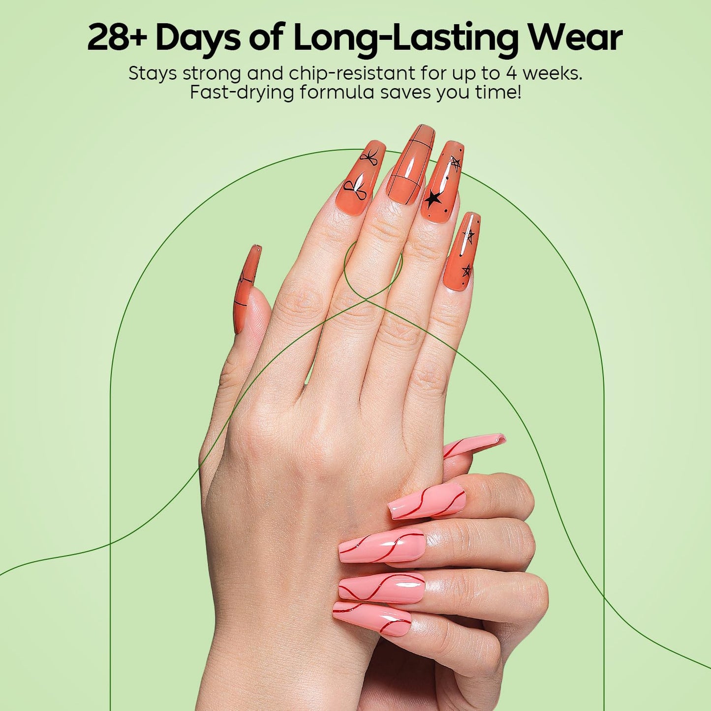 Luxbon 12 pcs Gel Nail Polish Set - Spring Color Set Long Lasting Gel Polish, uv led Soak Off Nail Art Designs Manicure Kit 003