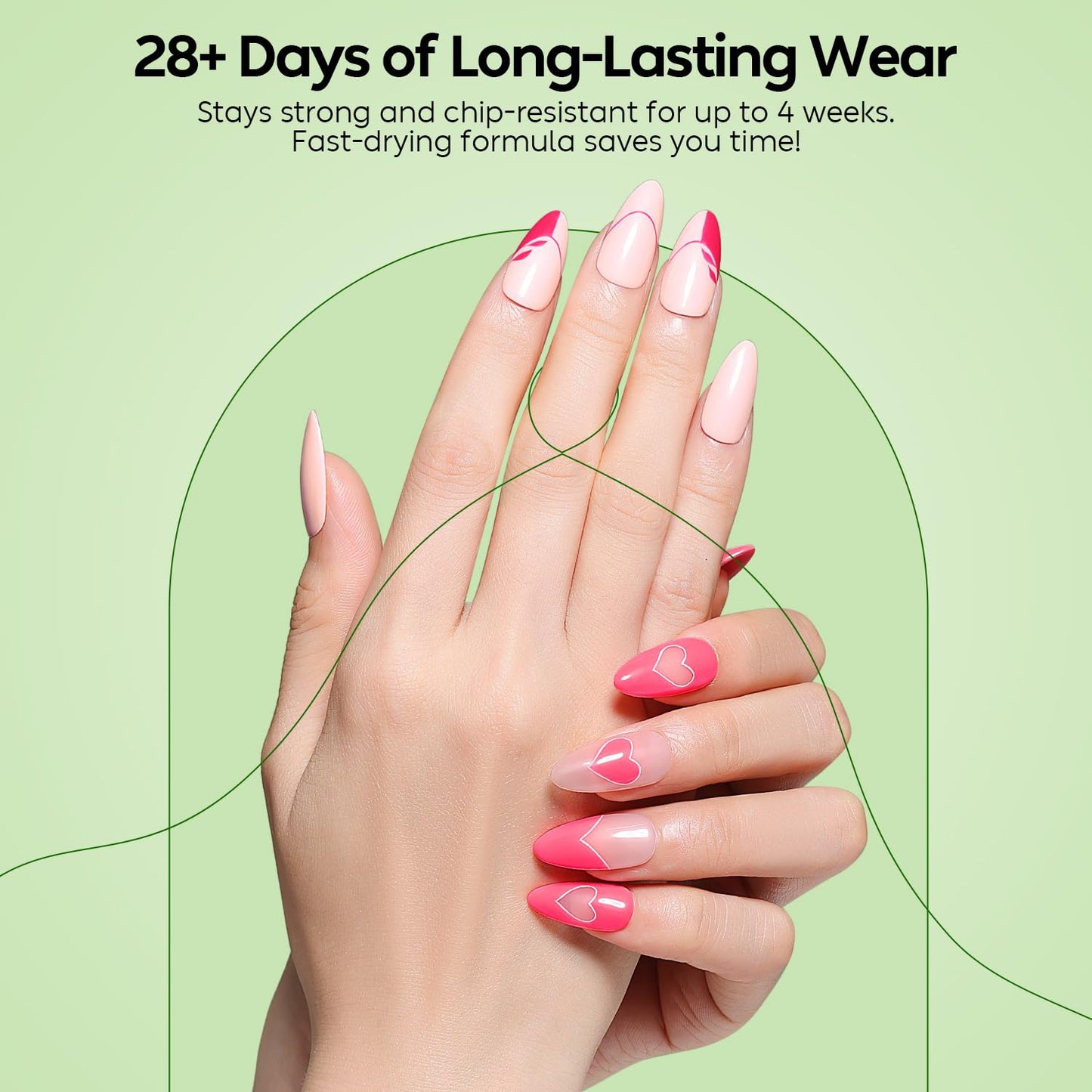 Luxbon 12 pcs Gel Nail Polish Set - Spring Color Set Long Lasting Gel Polish, uv led Soak Off Nail Art Designs Manicure Kit 004