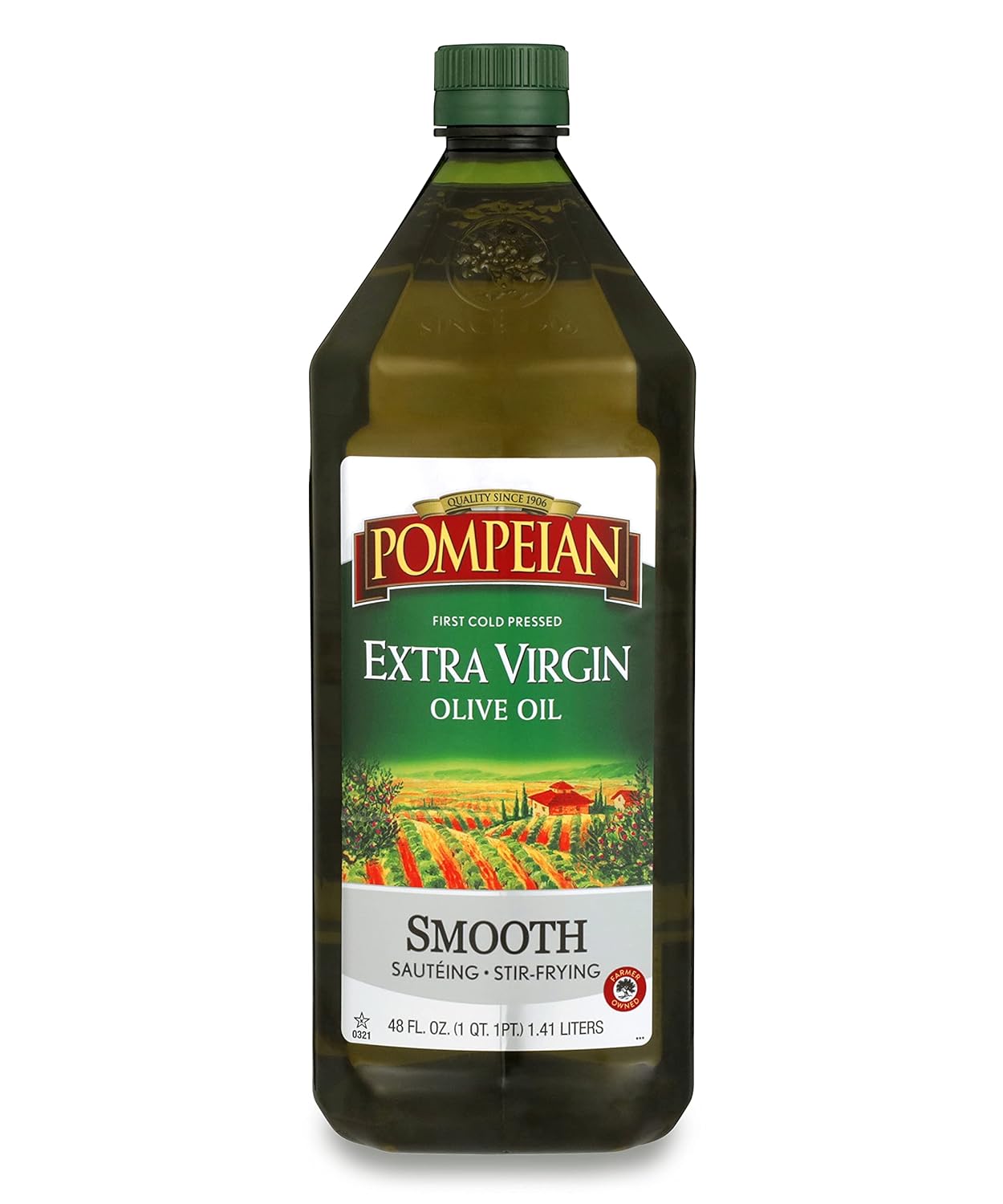 Pompeian Smooth Extra Virgin Olive Oil, Contains Polyphenols, First Cold Pressed, 48 Fl Oz