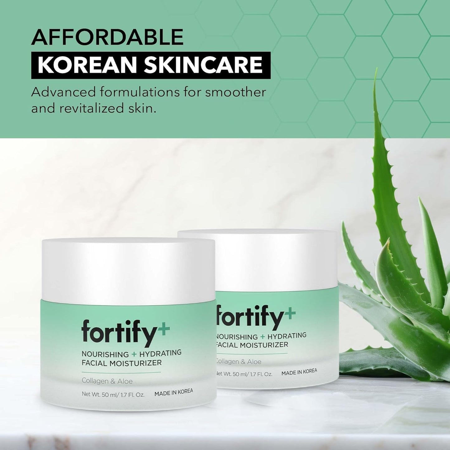 Hyaluronic Acid Moisturizer For Face with Collagen & Aloe - Dermatologist-Tested Anti-Aging Korean Skin Care - Ultra Hydrating & Nourishing - Fragrance & Alcohol-Free (2 Pack)