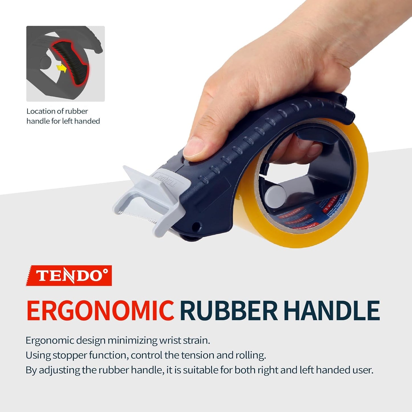 TENDO° SY-223 Tape Label Dispenser: Ergonomic, Economic, Environmental Solution with 10° Sloped Blades, Compatible with 1.77-2'' Tapes