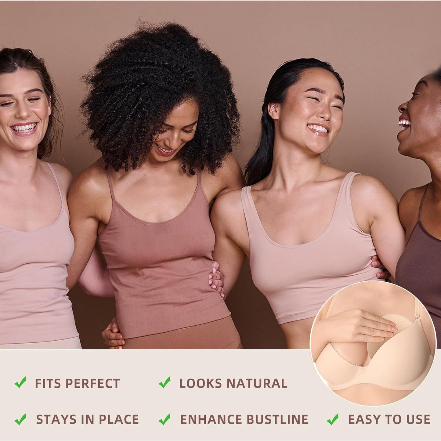 BeaGirl Bra Pad Inserts Breathable Breast Enhancers Inserts for Women Bikini Sports Bra 3 pairs