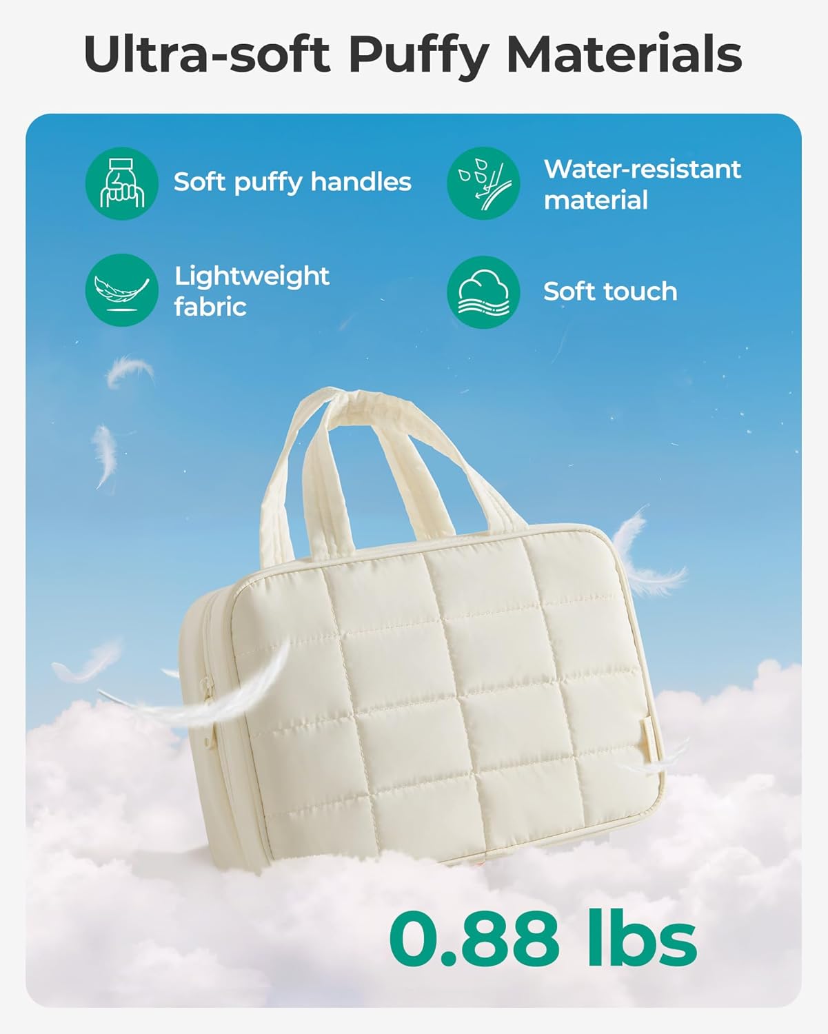 BAGSMART Travel Toiletry Bag for Womne, Hanging Travel Bag for Toiletries, Puffy Makeup Cosmetic Bag Organizer, Carry-on Travel Accessories Essentials, Dark Pink