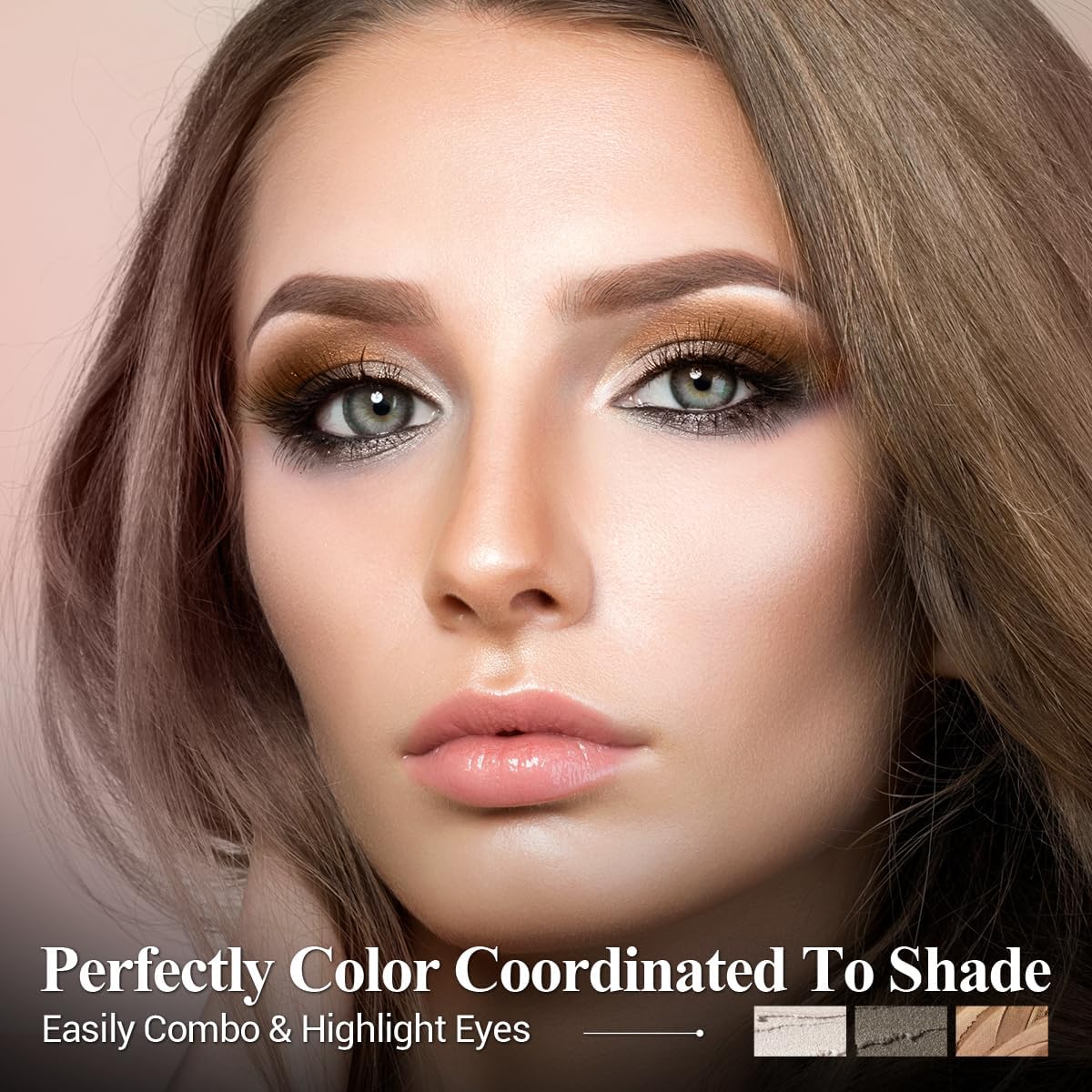 Neutral Brown Eyeshadow Stick Makeup 6PCS Set, Metallic Shimmer Matte Cream Eye Shadow Eyeliner Brightener Pencil Crayon - BROWN LATTE