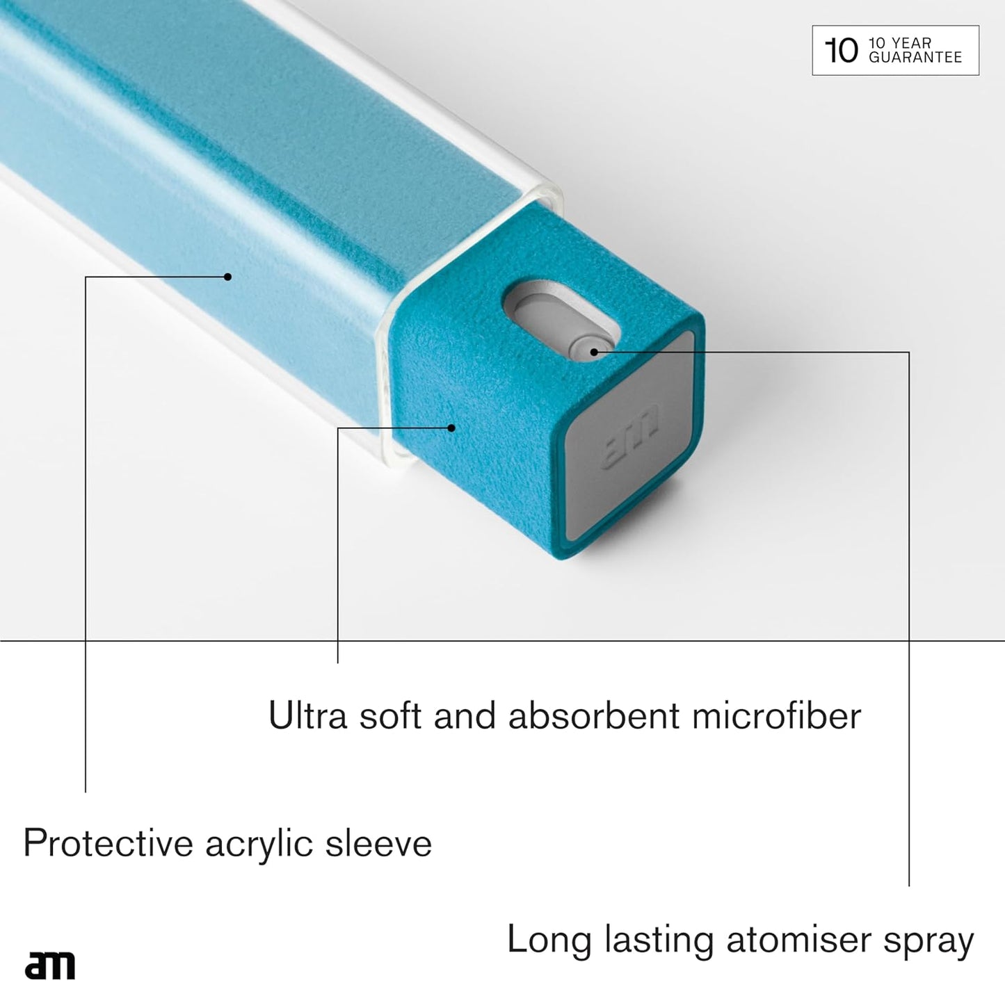 am Screen Cleaner Mist Spray with Microfiber Cloth Around – Alcohol-Free, Streak-Free Screen Cleaning Kit for Smartphones, Tablets, Laptops, Smart TVs & Car Screens, 1 Pack, Blue