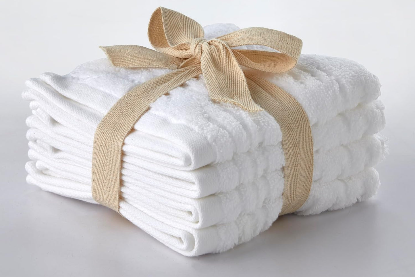 SKL Home CloudSoft Cotton Luxury 4-Piece Washcloth Set, White