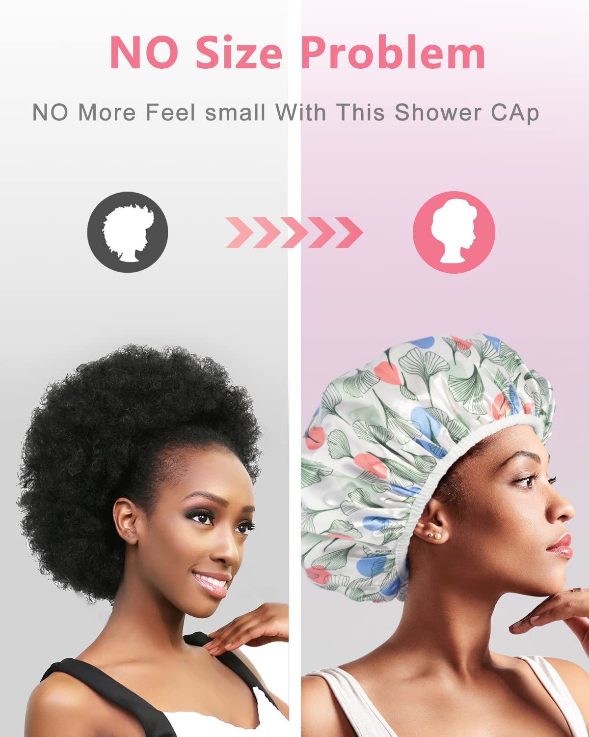 Shower Cap, Terry lined Reusable shower caps, Large Shower Cap for Women, Waterproof Hair cap Triple Layer Shower Caps for Long Thick Hair