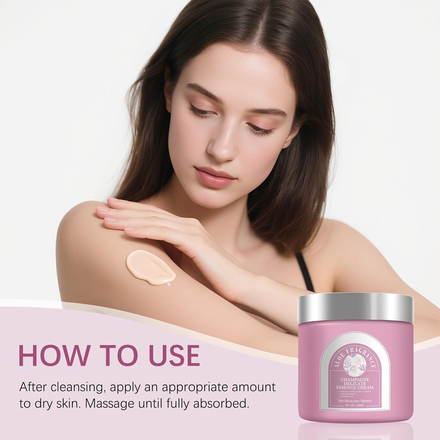 Champagne Lift & Firming Body Cream,Deeply Moisturizing Nourishing Dry Skin Anti-Aging Firming Body Cream.(Aloe Fragrance)