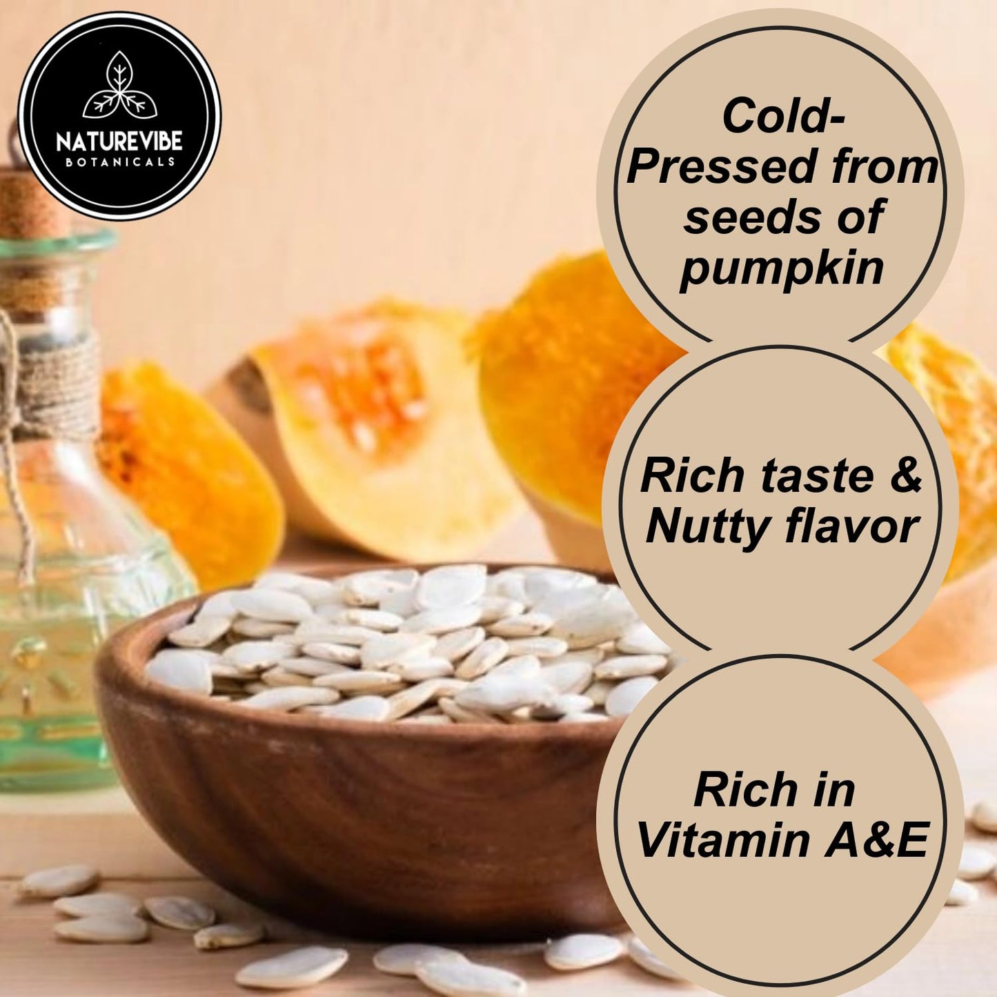 Naturevibe Botanicals Pumpkin Seed Oil 32 Ounces | 100% Pure and Natural | Great for Skin Care and Hair Care