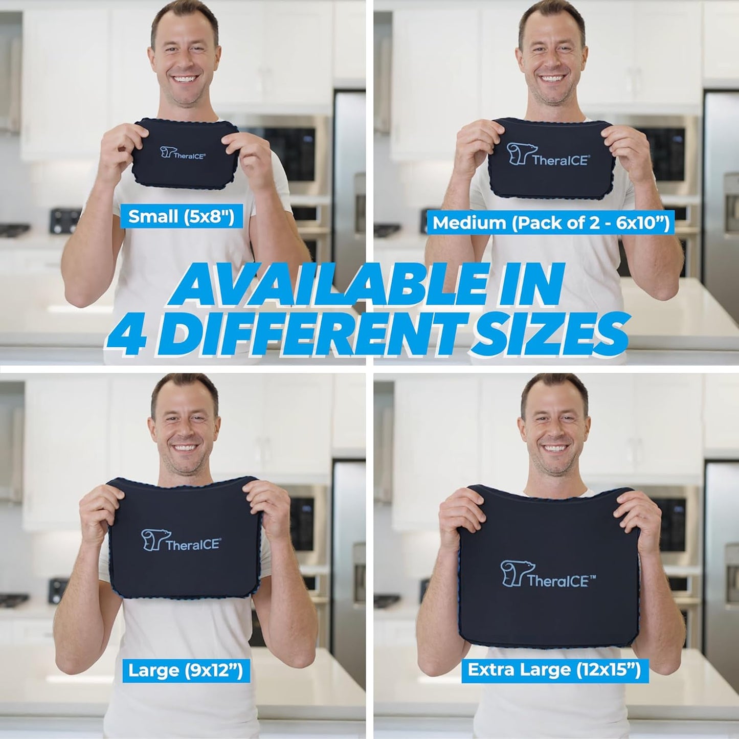 TheraICE PROpack Ice Pack for Injuries, Reusable Soft Multipurpose Cold Gel Ice Pack for Muscular Back Pain, Shoulder, Hip, Knee - Flexible Cold Compress Wrap for Minor Aches & Pains - 5 x 8