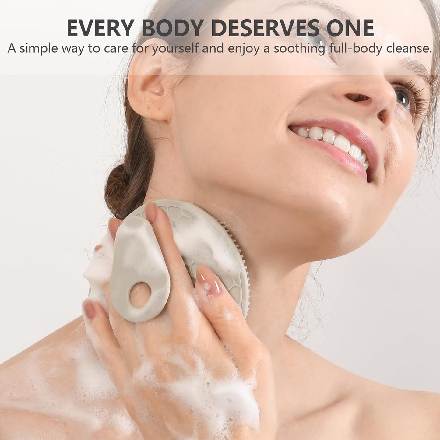 Silicone Body and Face Scrubber Set 3 Pack, BEAUTAIL Shower Bath Scrubber, Gentle Exfoliating Brush for Women Men Baby Sensitive Skin, More Hygienic Than Traditional Loofah, Long Lasting, Black+Gray