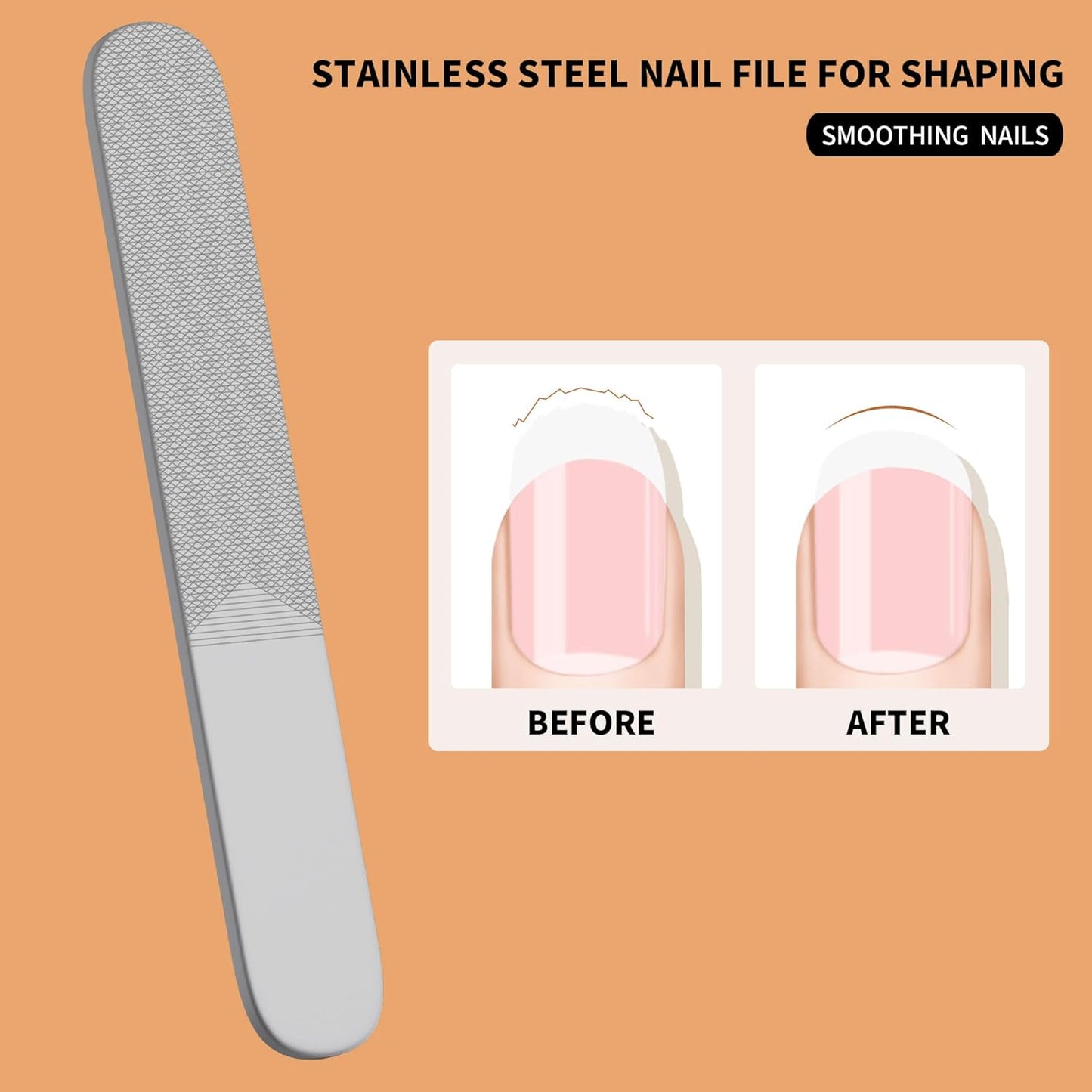 Nail Clippers Set Professional Stainless Steel Manicure Kit with Catcher, Curved & Oblique Clippers, Tweezers, and Nail File in Luxury Leather Case