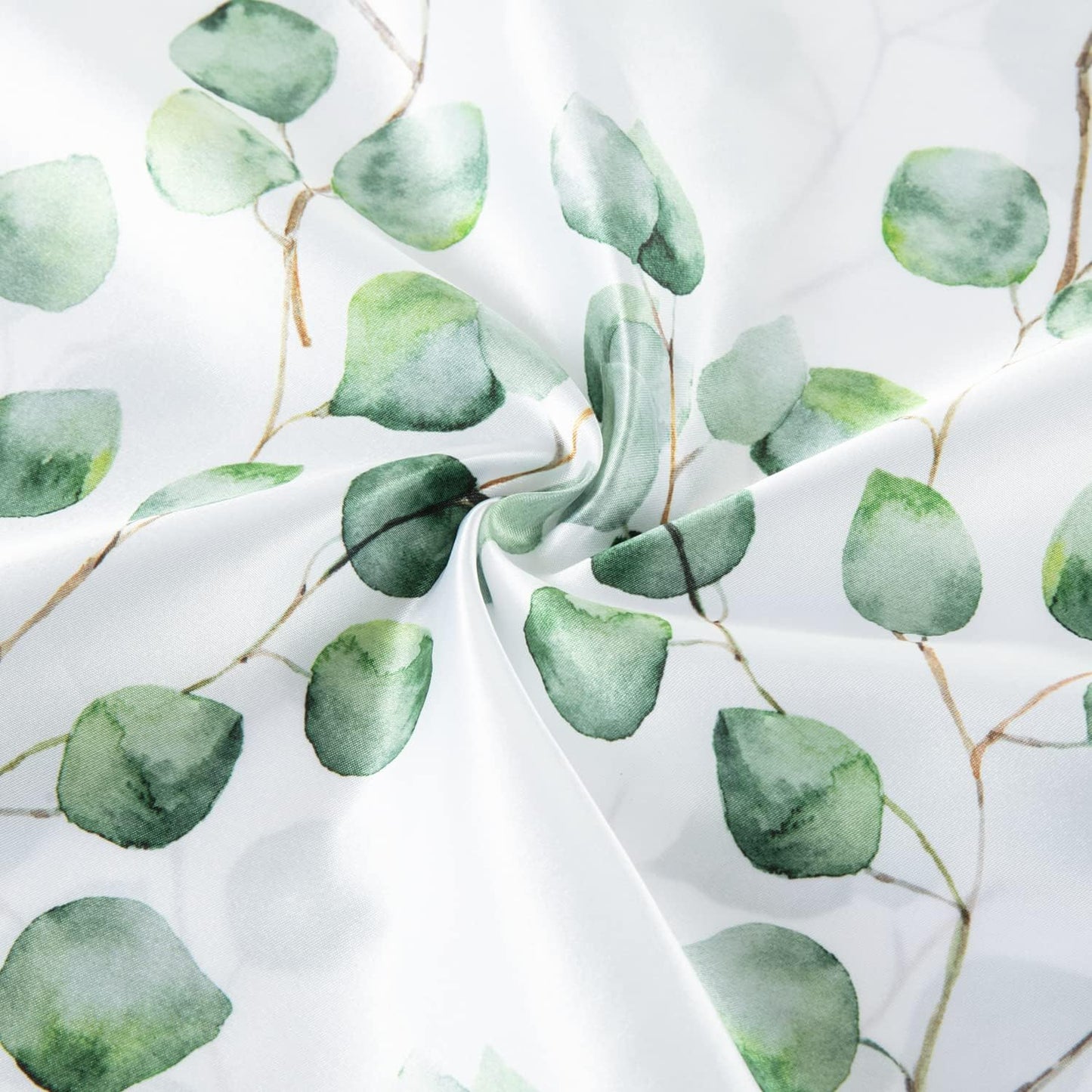 EXQ Home Satin Pillowcase for Hair and Skin,Cooling Printed Pillow Cases King Size Pillow Case Set of 2，Printed Satin Pillow Covers with Envelope Closure（Ink Leaf,20x40 inches）