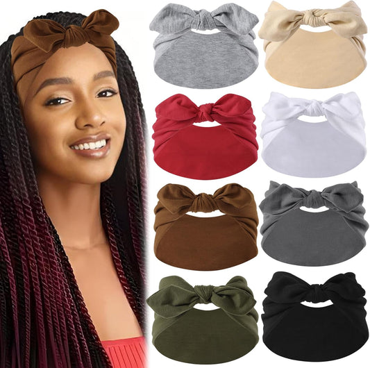 12-Pack Wide Stretch Headbands for Women - Non-Slip Extra Wide Turban Hair Bands for Workout, African Style, Sports & Daily Use (Breathable, All-Day Comfort) Color1 (Color2)